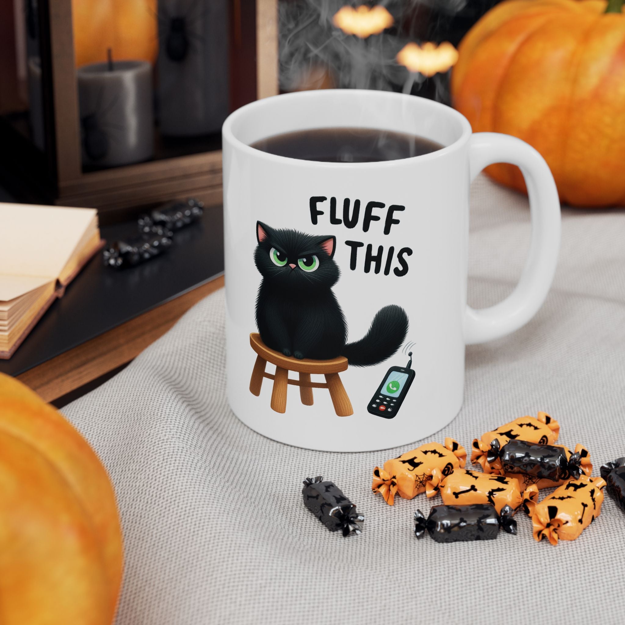 Funny Grumpy Cat Fluff This Coffee Mug