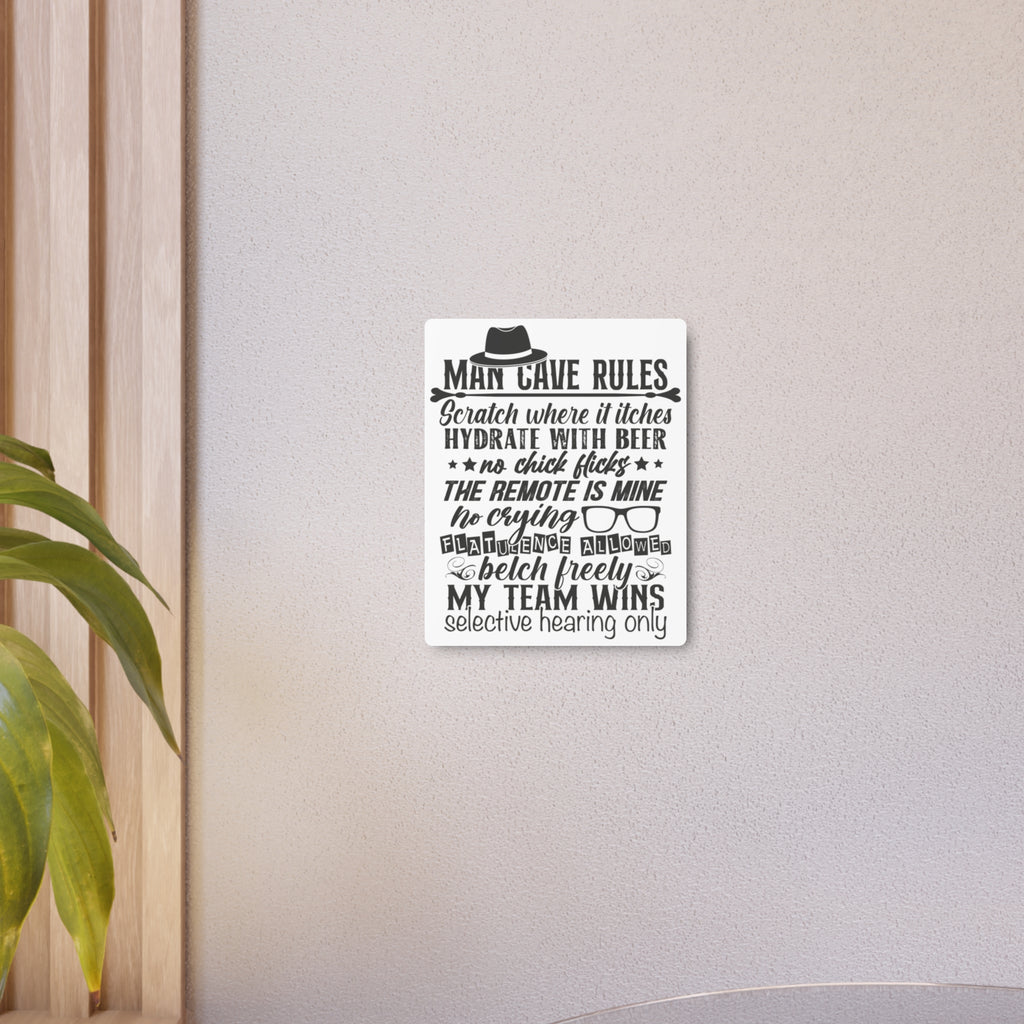 Metal Art Sign - Guy Humor, Man Cave Rules