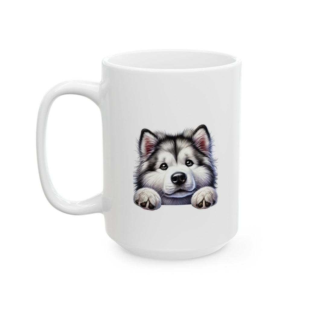 Peeking Dog Husky Mug