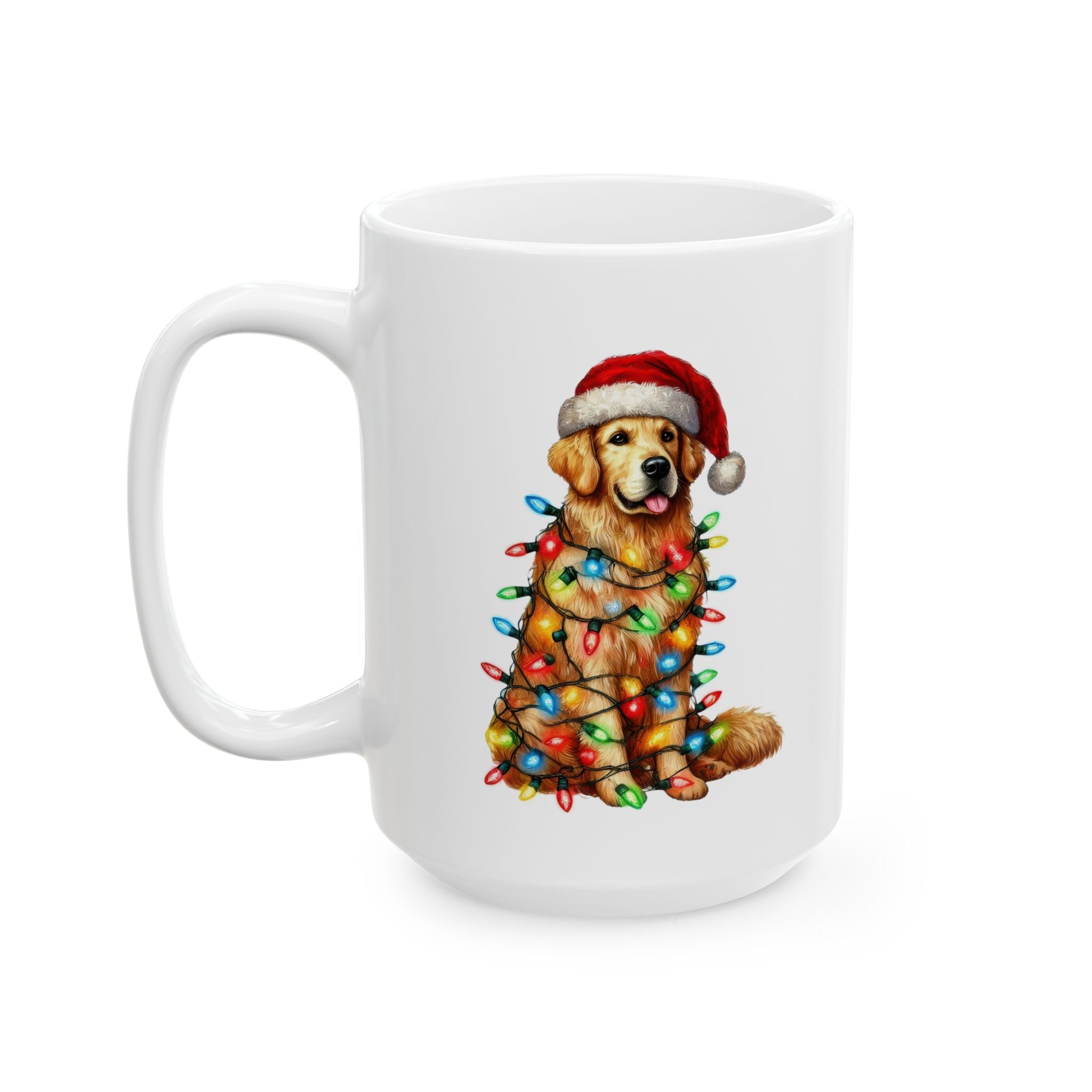 Golden Retriever Christmas Lights Mug