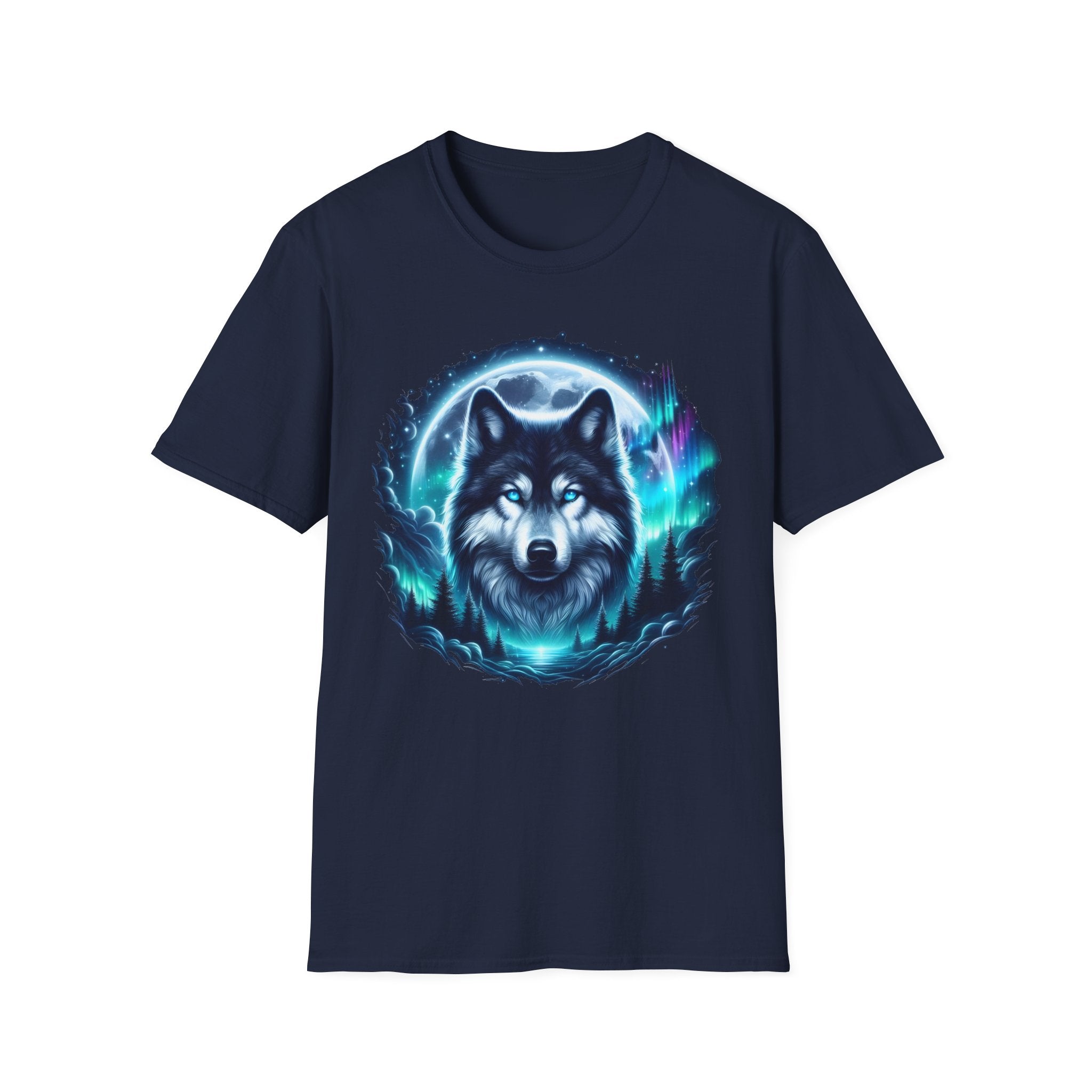 Wolf Face Full Moon Unisex T-Shirt