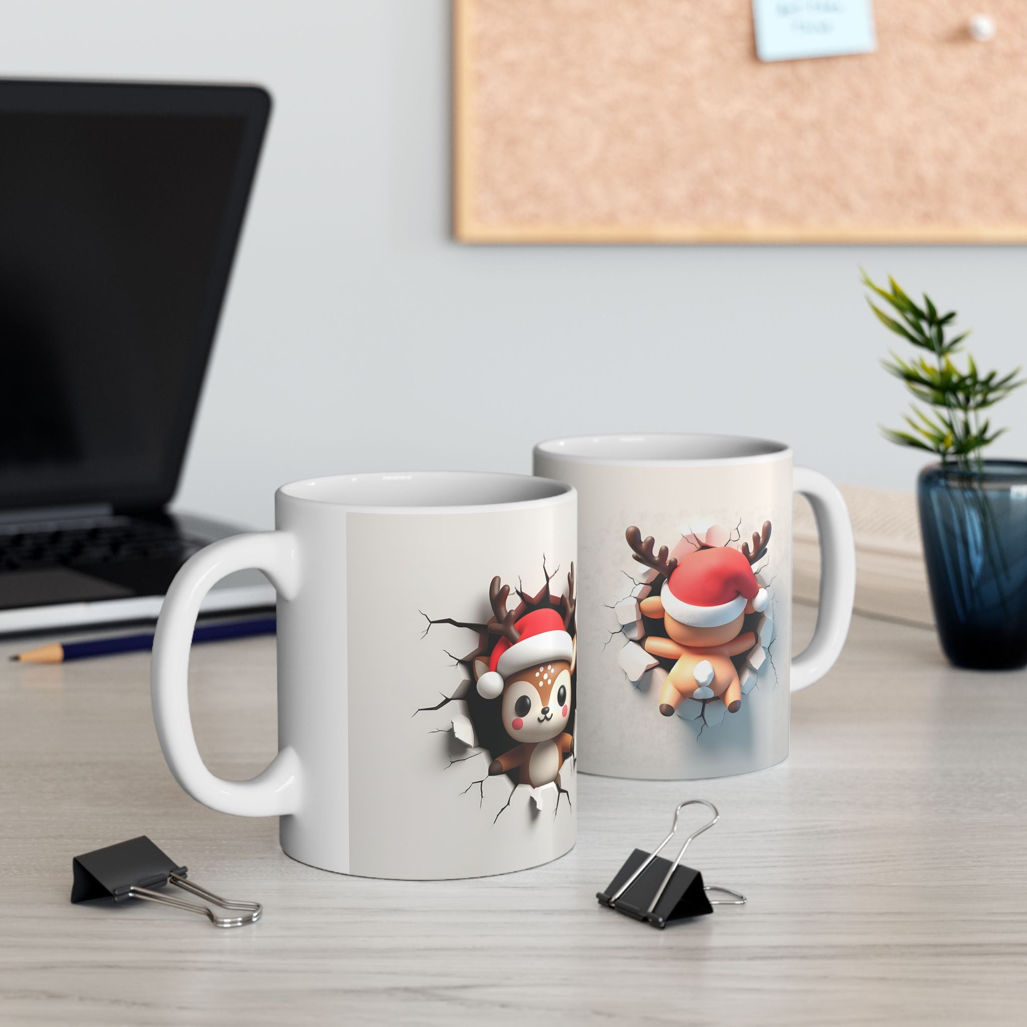 Funny Christmas Reindeer Mug 3-D