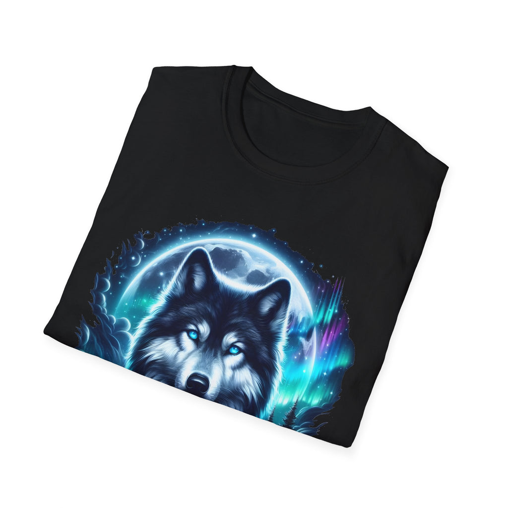 Wolf Face Full Moon Unisex T-Shirt