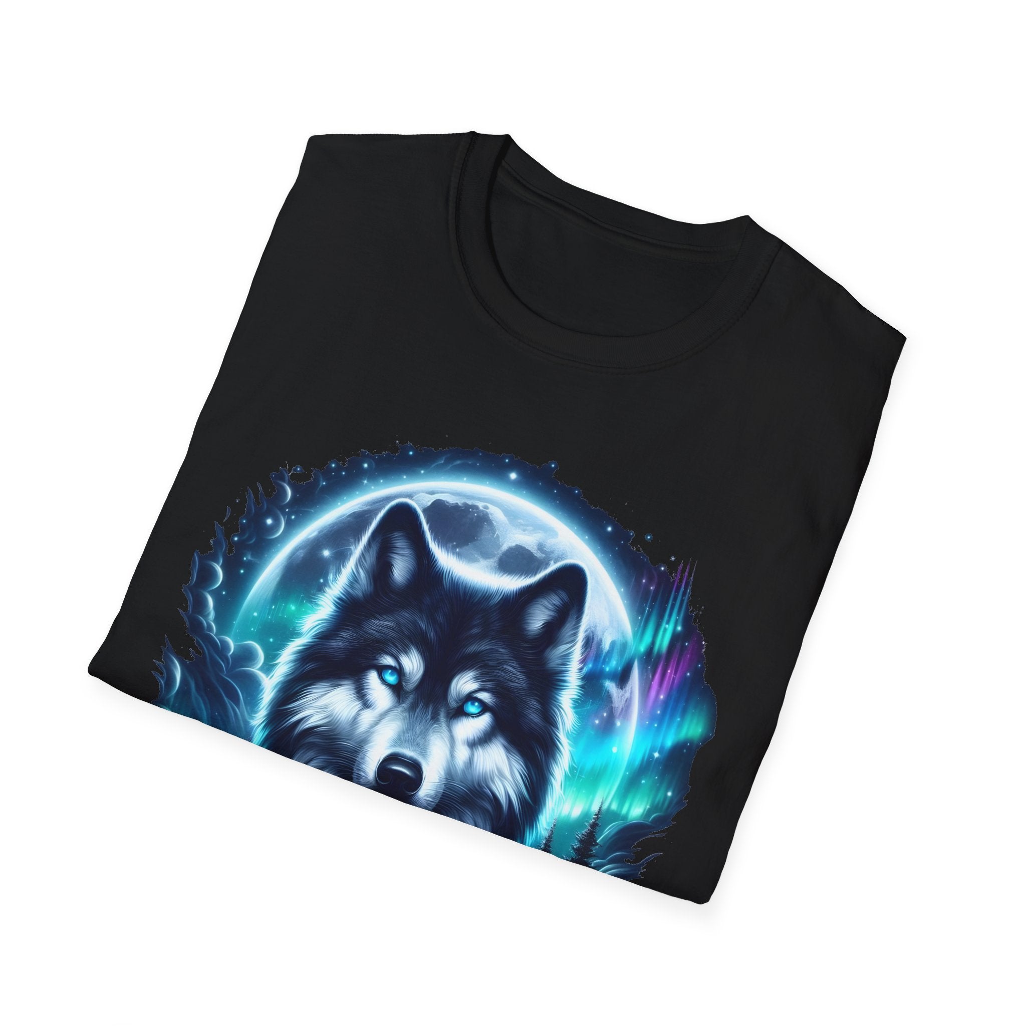 Wolf Face Full Moon Unisex T-Shirt