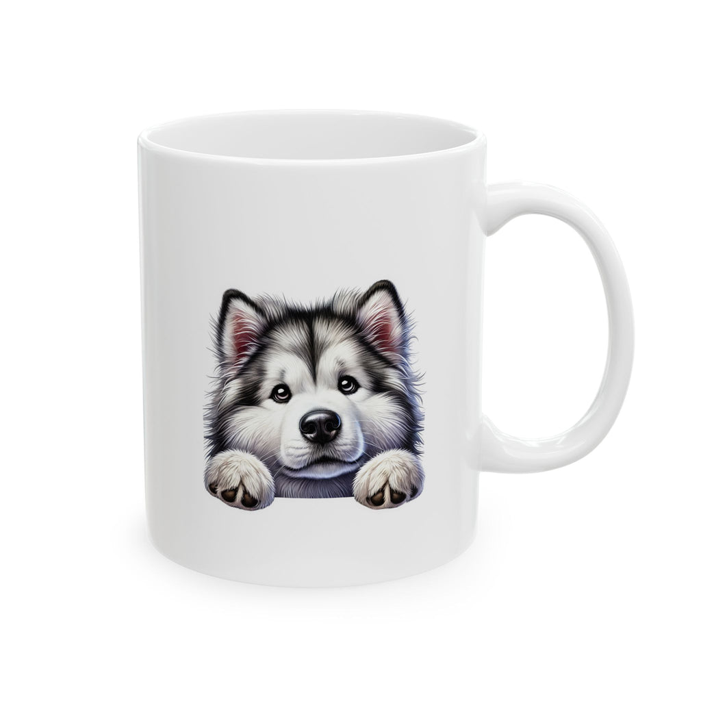 Peeking Dog Husky Mug