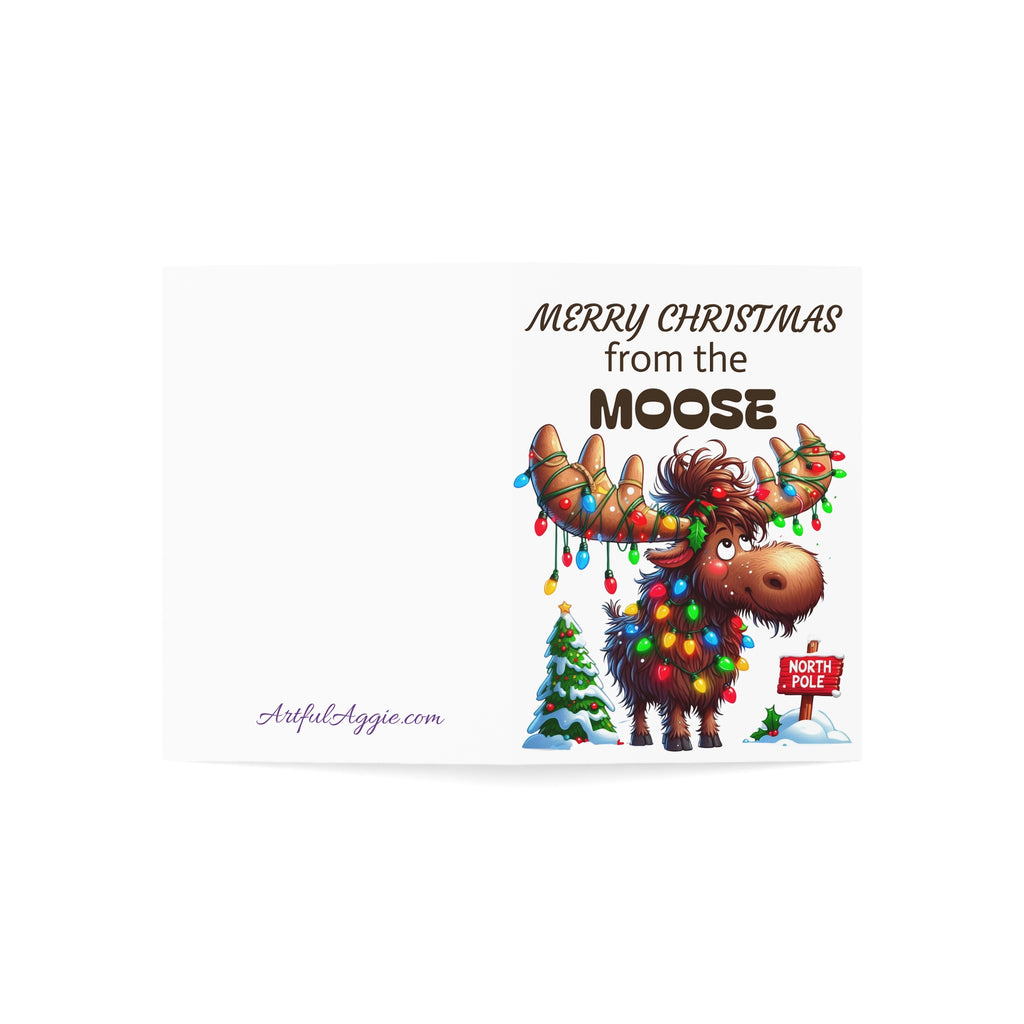 Greeting Card - Funny Merry Christmas From the Moose - 1, 10, 30, and 50pcs
