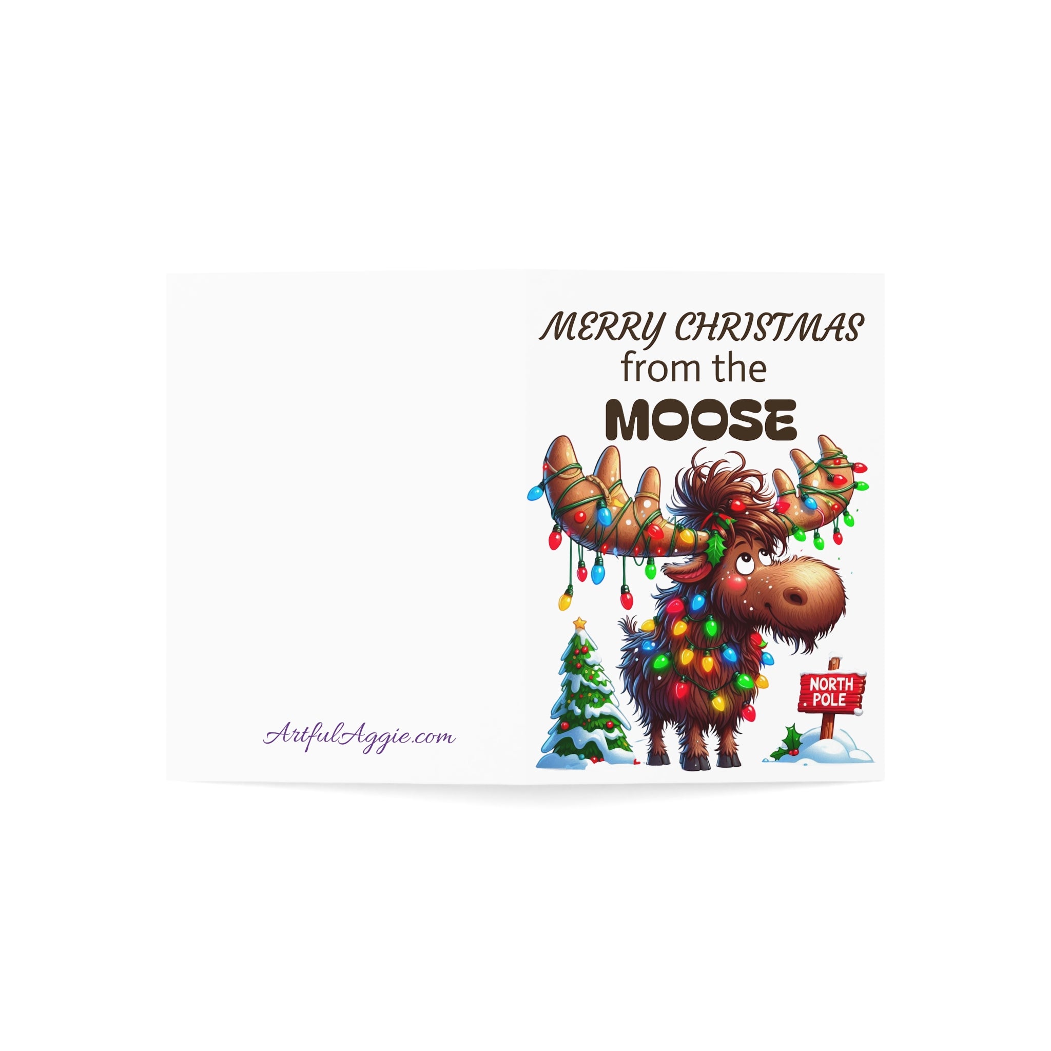 Greeting Card - Funny Merry Christmas From the Moose - 1, 10, 30, and 50pcs