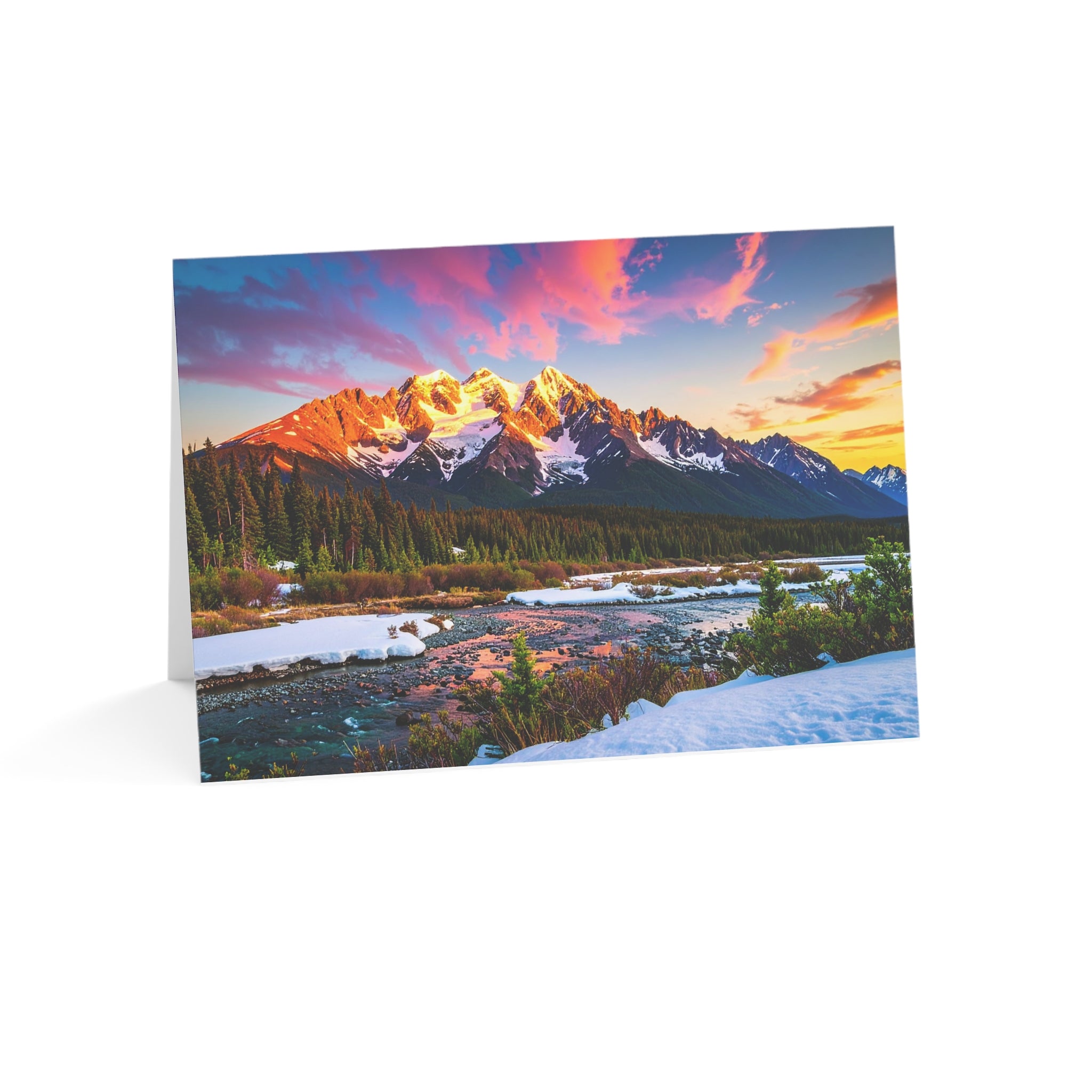 Alaskan Mountain Greeting Card | Blank Inside | Scenic Nature Card | Single or Multi-Pack (3.5x4.9 or 5x7)