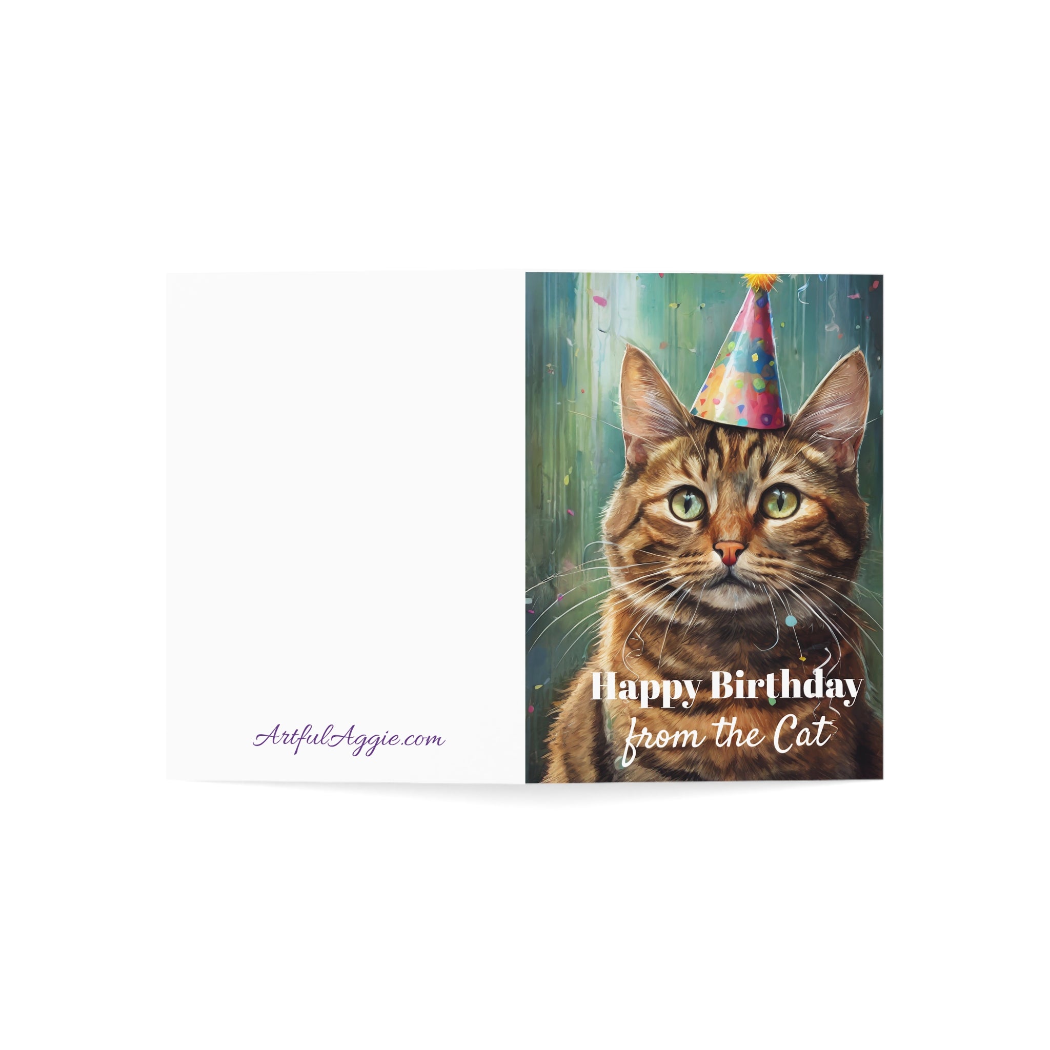 Greeting Card - Funny Happy Birthday Card from the Cat, Tabby