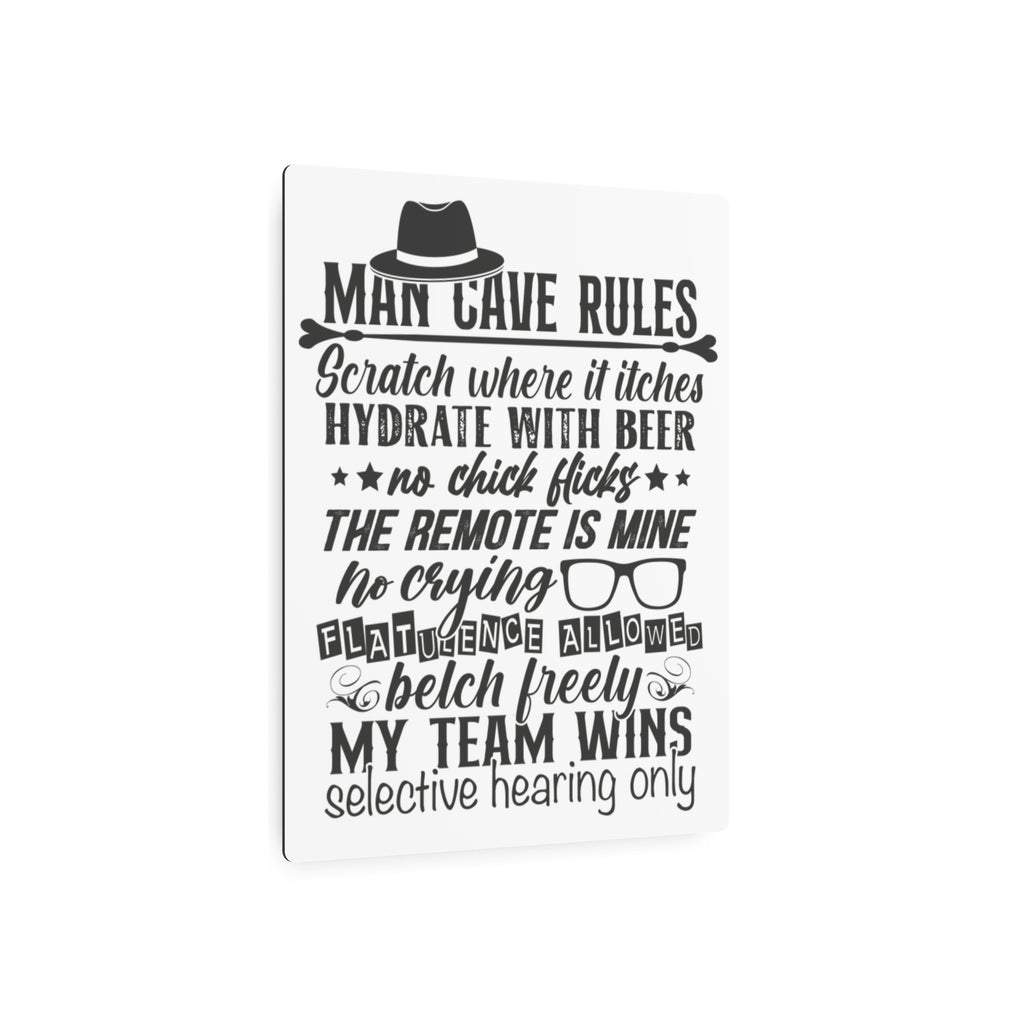 Metal Art Sign - Guy Humor, Man Cave Rules