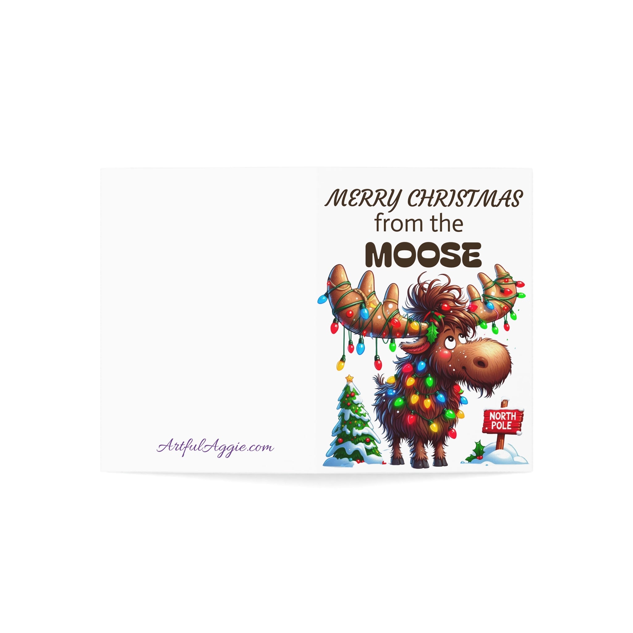 Greeting Card - Funny Merry Christmas From the Moose - 1, 10, 30, and 50pcs