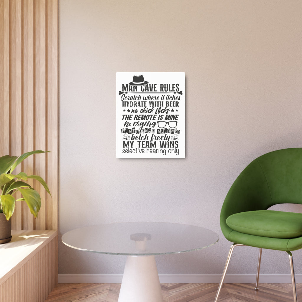 Metal Art Sign - Guy Humor, Man Cave Rules