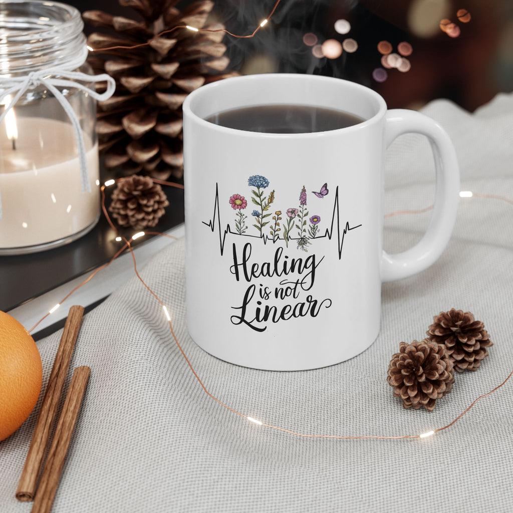 Mental Health Healing is not Linear Coffee Mug 11oz 15oz