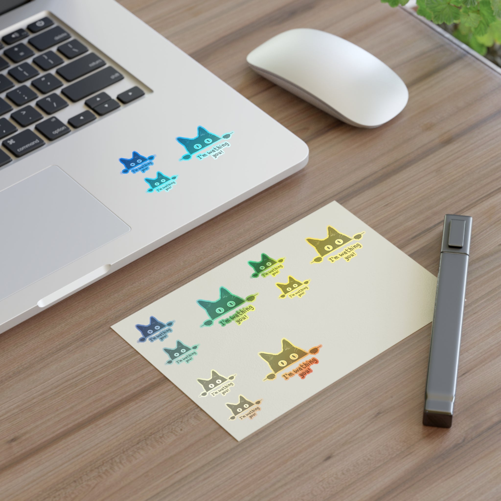 Peeking Black Cat Sticker Sheets