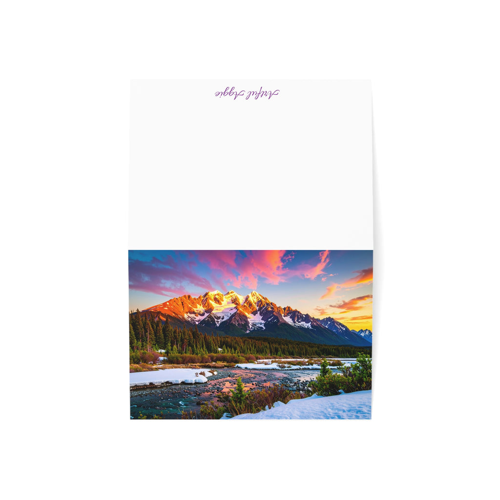 Alaskan Mountain Greeting Card | Blank Inside | Scenic Nature Card | Single or Multi-Pack (3.5x4.9 or 5x7)