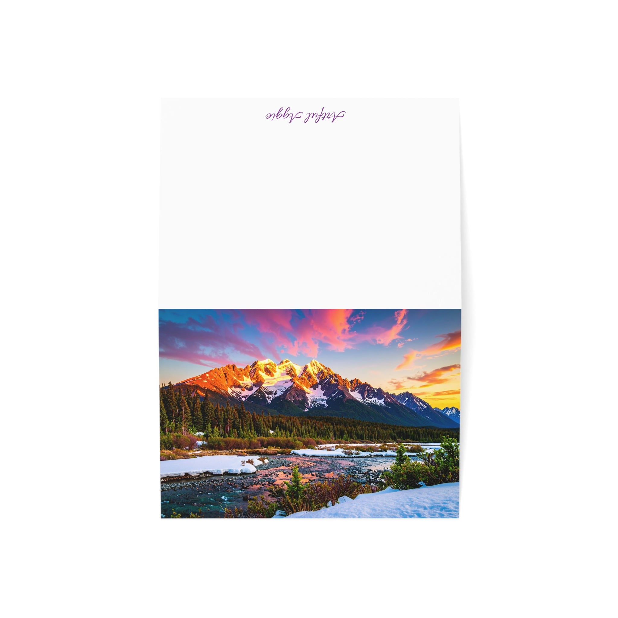 Alaskan Mountain Greeting Card | Blank Inside | Scenic Nature Card | Single or Multi-Pack (3.5x4.9 or 5x7)