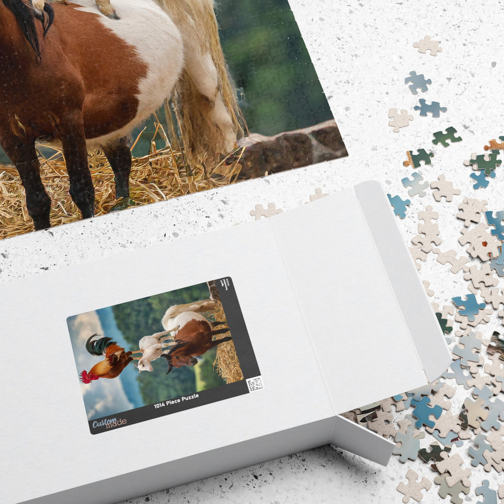 Jigsaw Puzzle - Funny Rooster, Goat, Horse Stack