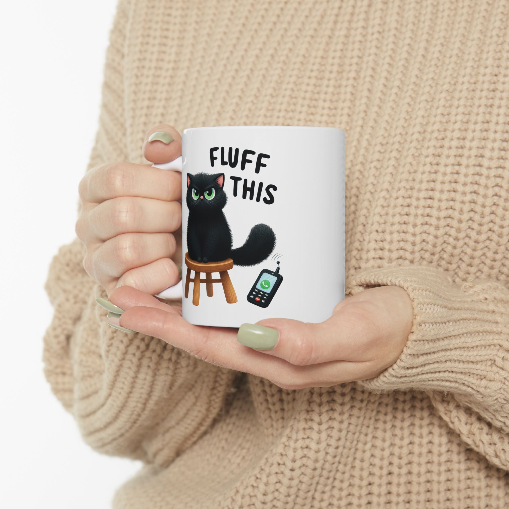 Funny Grumpy Cat Fluff This Coffee Mug