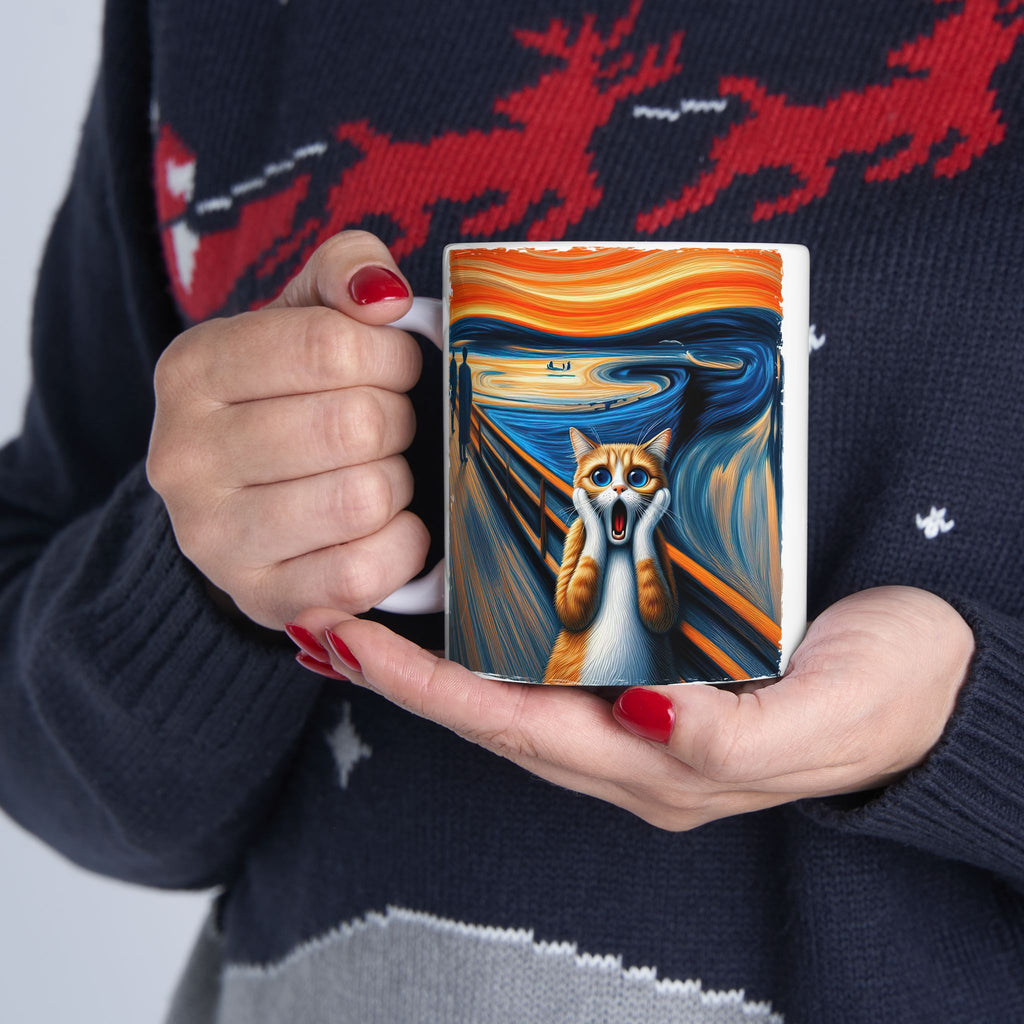 Ceramic Mug - Screaming Cat Art, Edvard Munch, 11oz 15oz