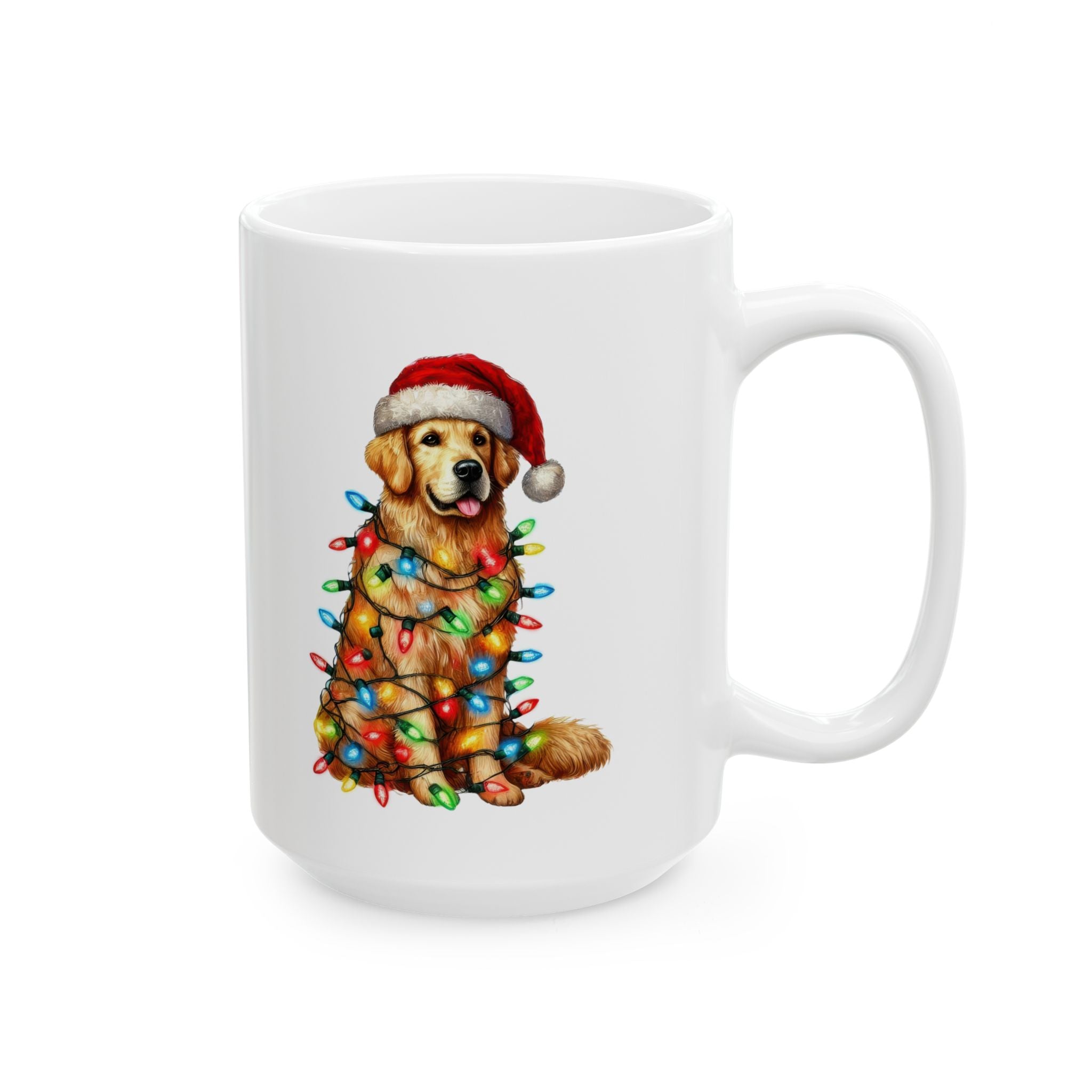 Golden Retriever Christmas Lights Mug