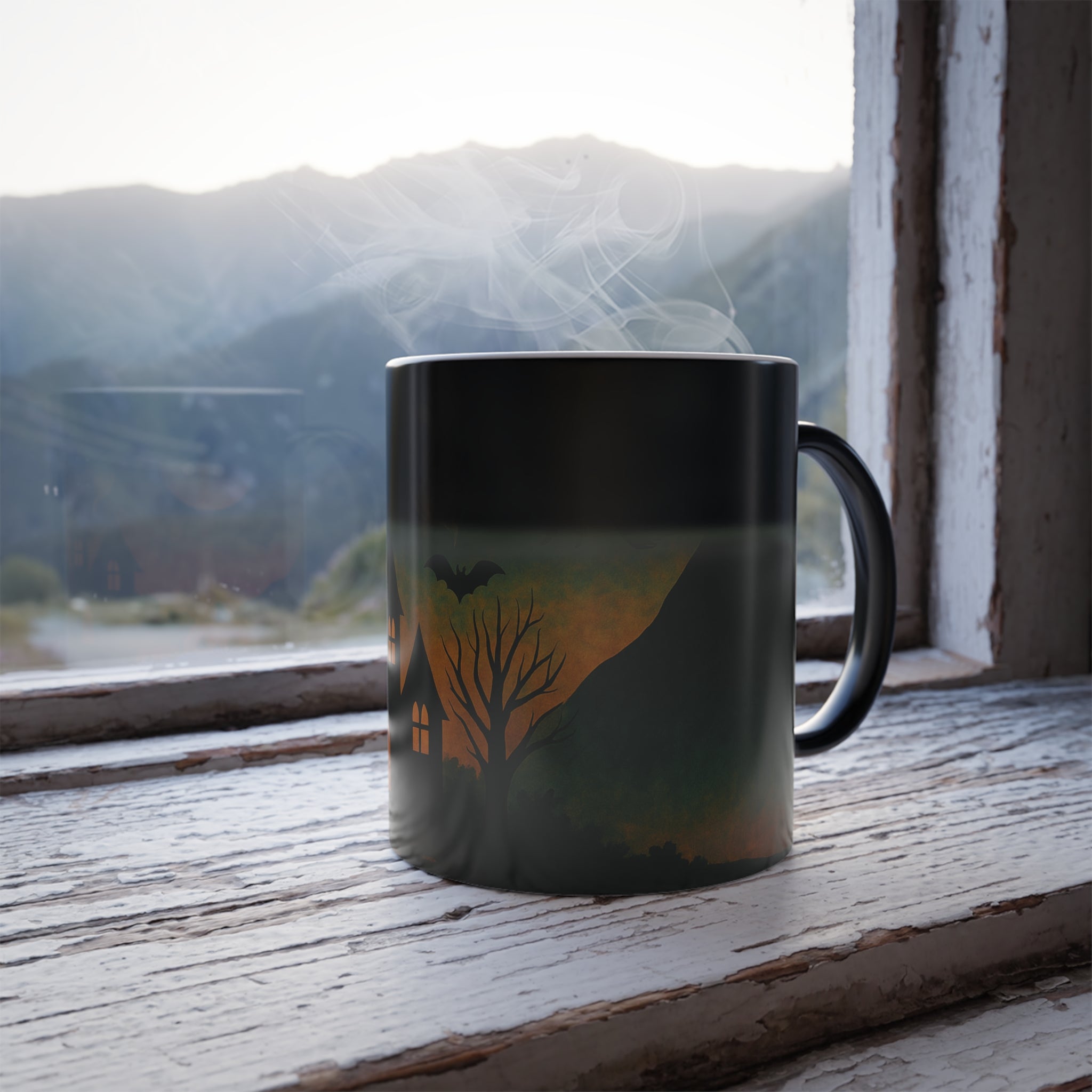 Haunted House Magic Mug – Color Changing Halloween Coffee Cup (11oz)