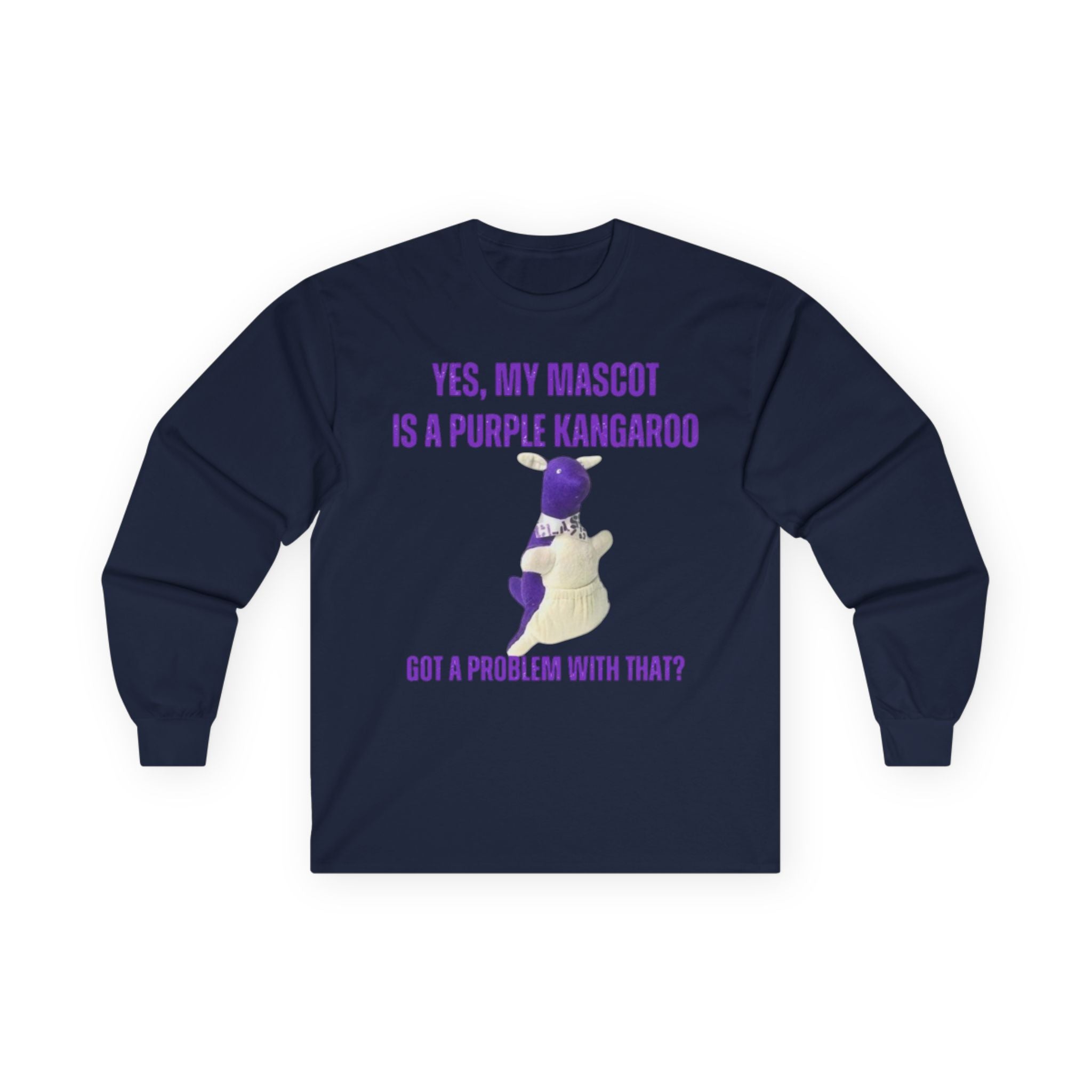 Purple Kangaroo Long Sleeve Tee | Funny Graduation Shirt, School Spirit Gift, Alumni Apparel, Unisex Casual Wear