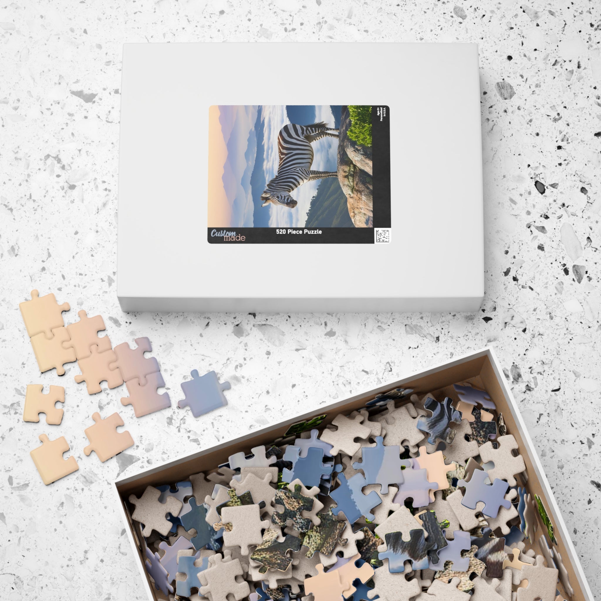 Jigsaw Puzzle - Zebra on the Lam Mountaintop Scene