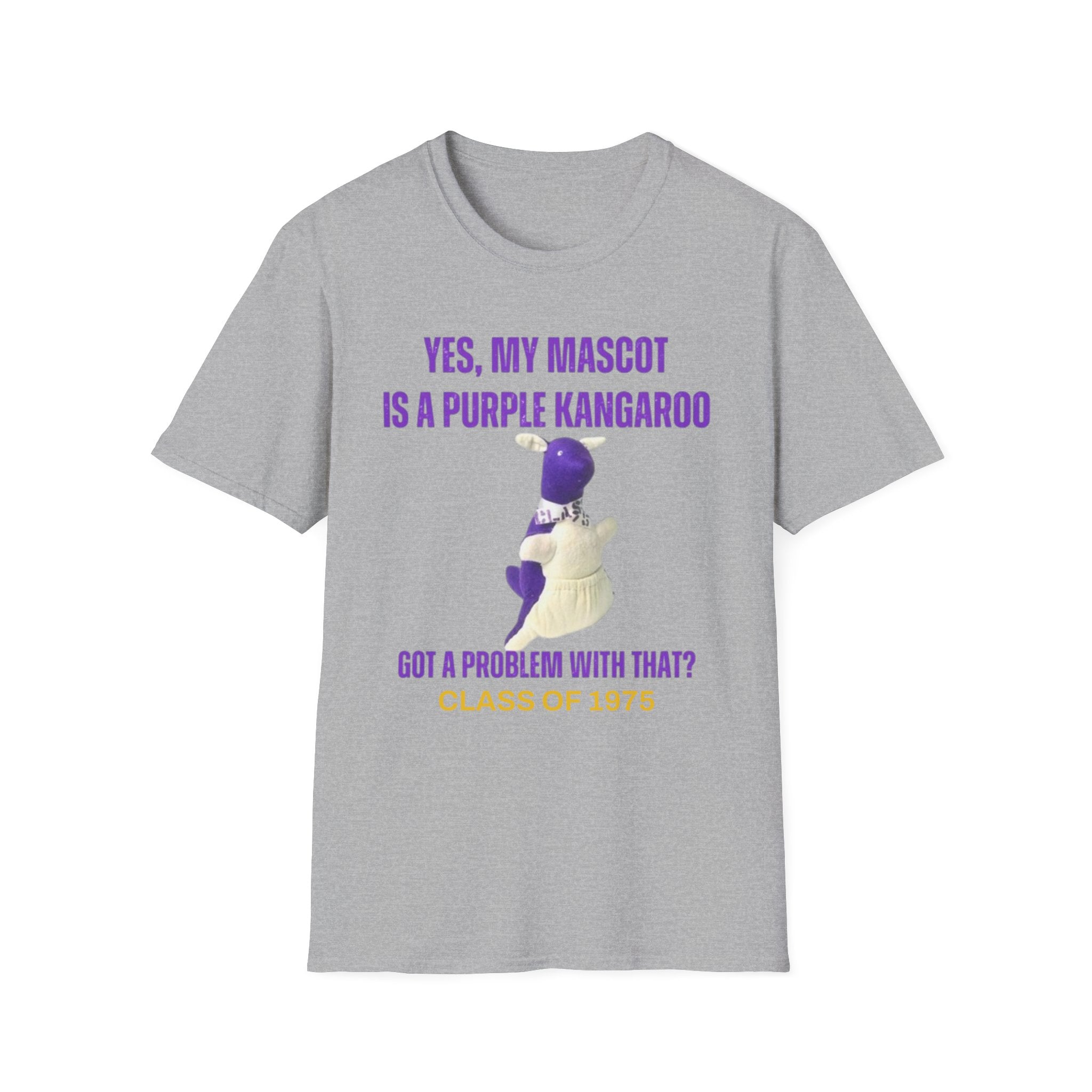 LWHS Class of 1975 Purple Kangaroo Mascot Tee – Bold, Fun, and Totally Unapologetic!
