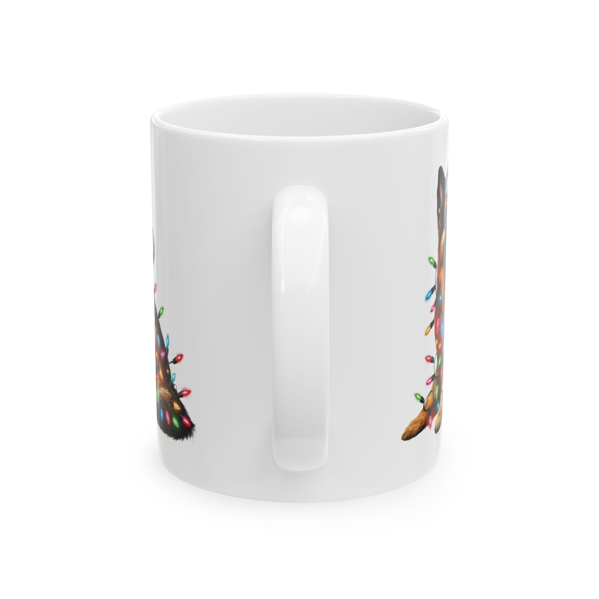 Funny German Shepherd Christmas Lights Mug