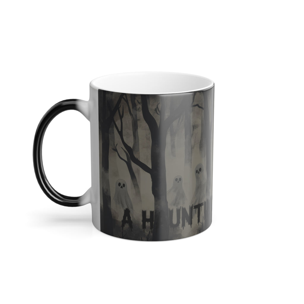 A Haunting We Will Go” Magic Mug – Color Changing Spooky Forest Coffee Cup (11oz)
