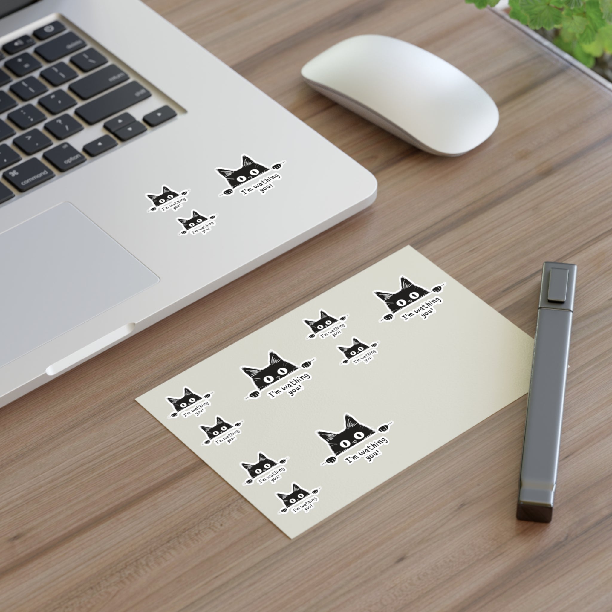 Peeking Black Cat Sticker Sheets