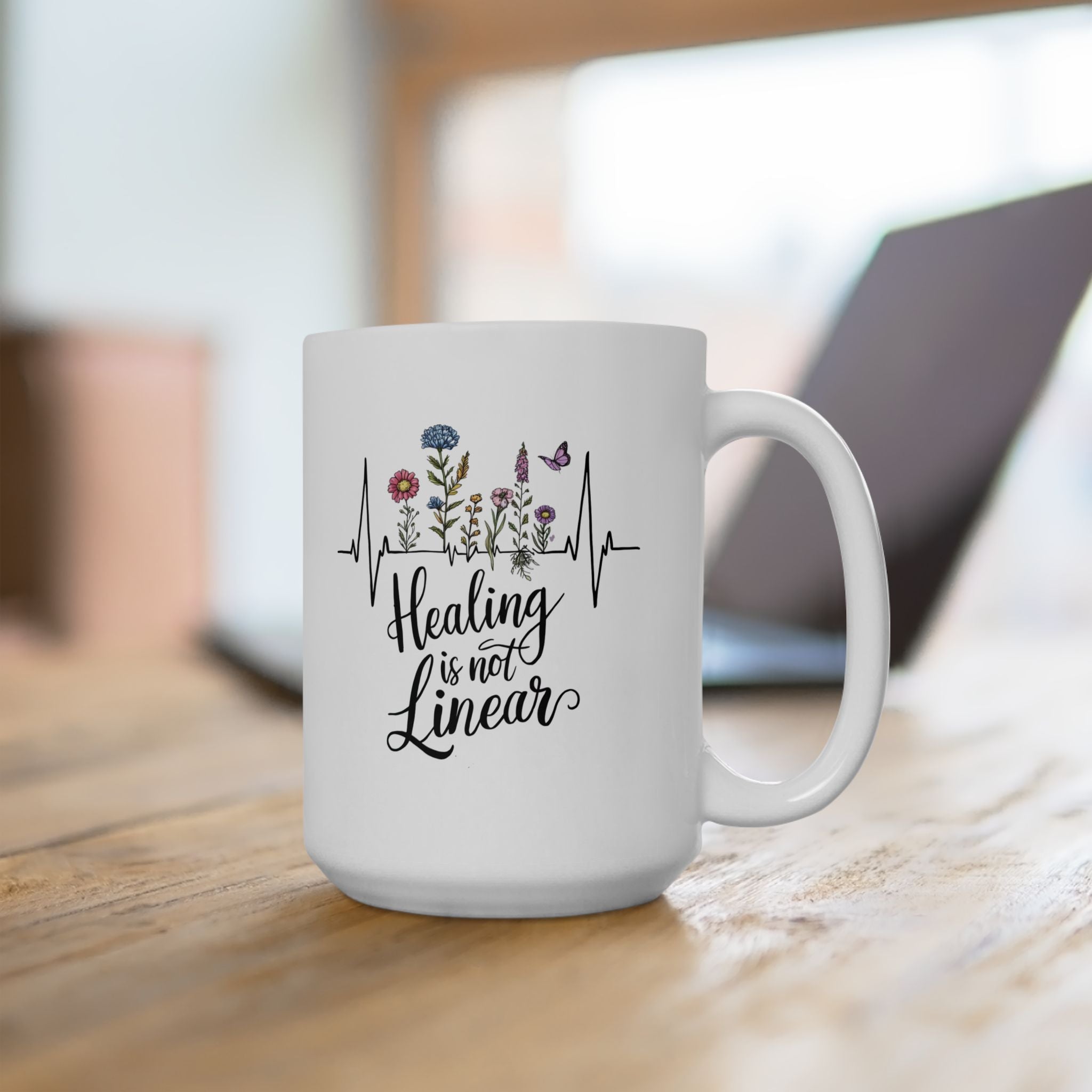 Mental Health Healing is not Linear Coffee Mug 11oz 15oz