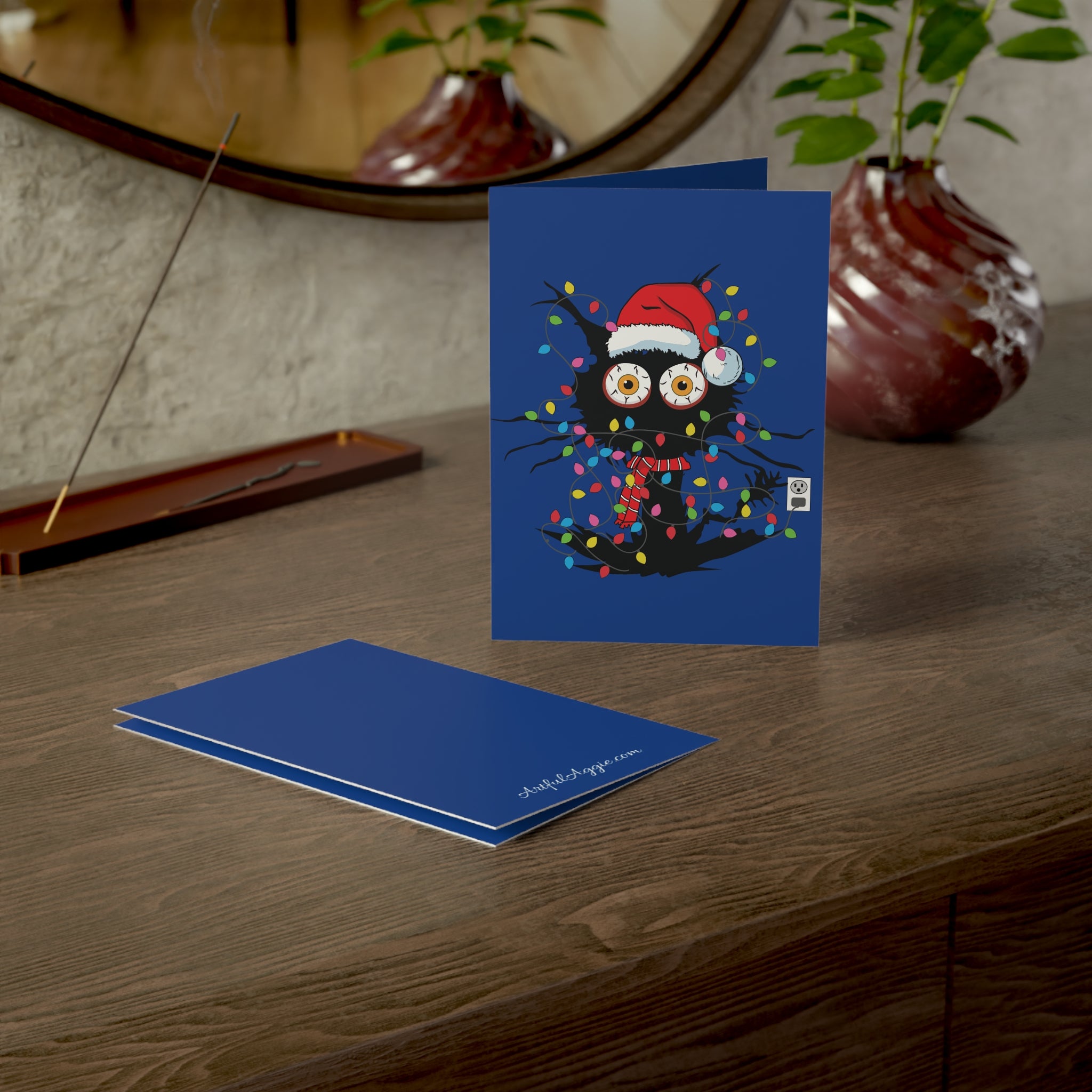 Frazzled Cat Holiday Greeting Card