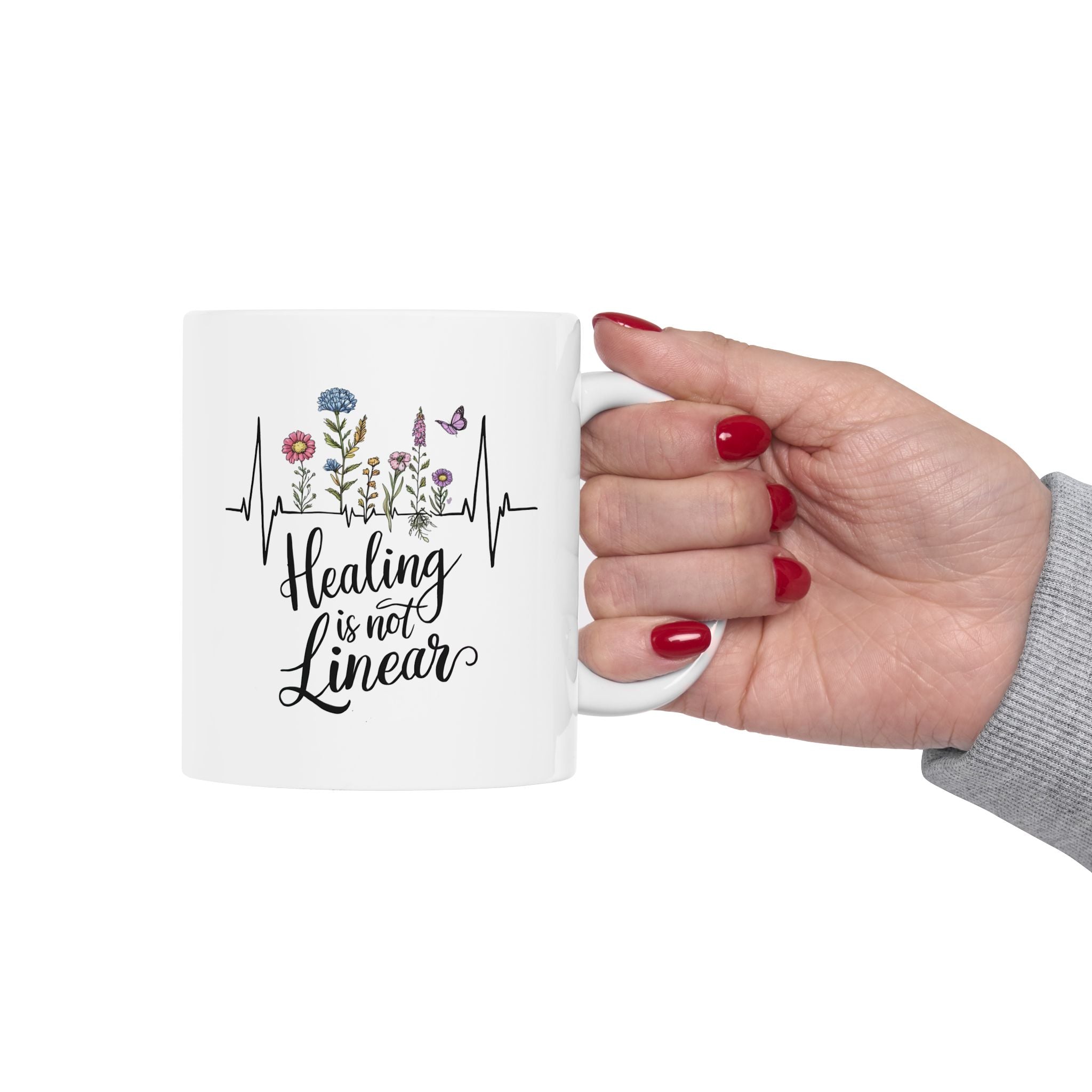 Mental Health Healing is not Linear Coffee Mug 11oz 15oz