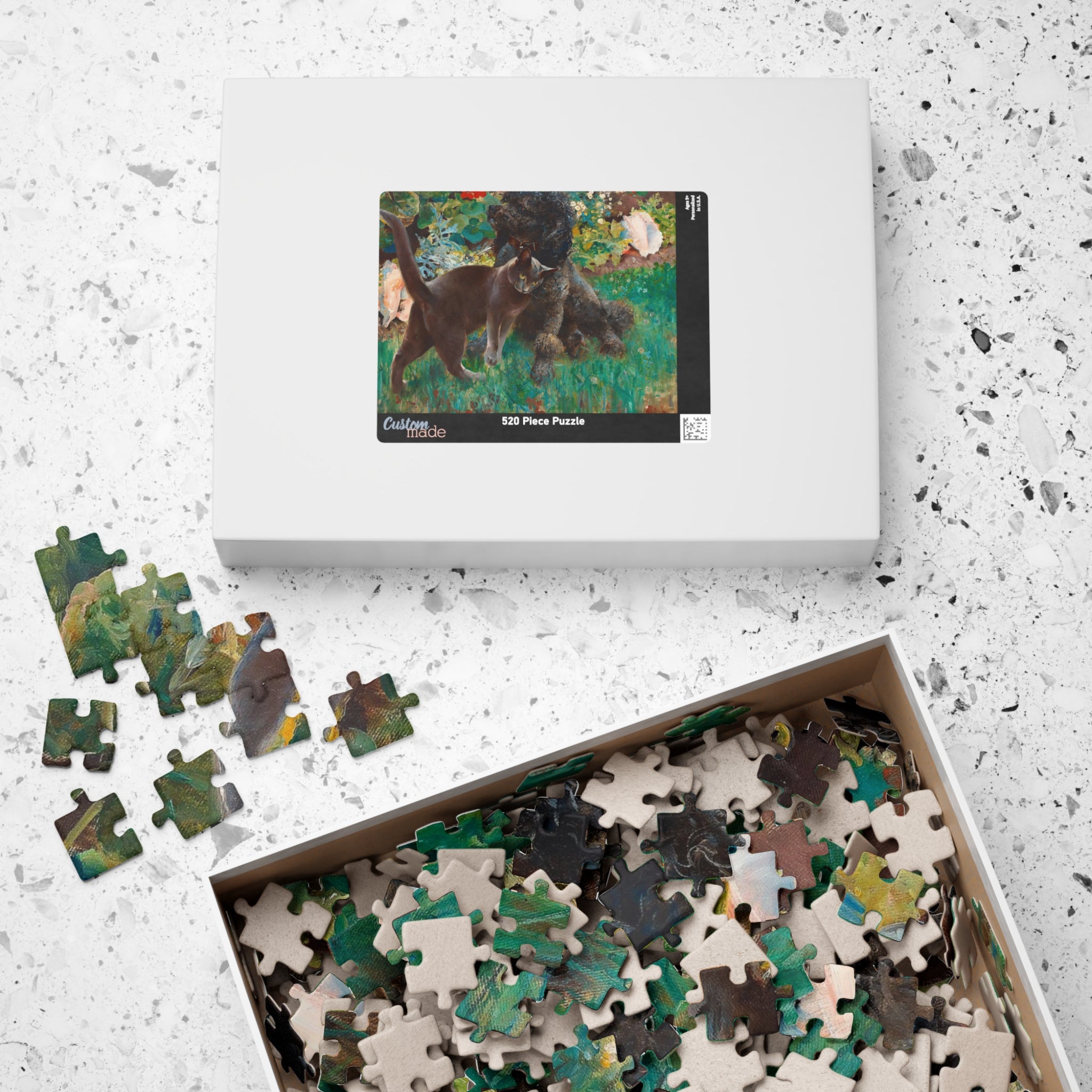 Jigsaw Puzzle - Cat and Dog in Garden
