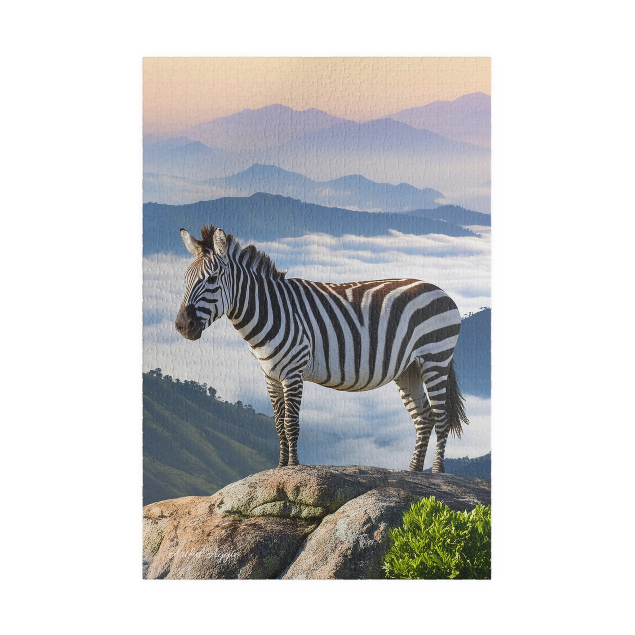 Jigsaw Puzzle - Zebra on the Lam Mountaintop Scene