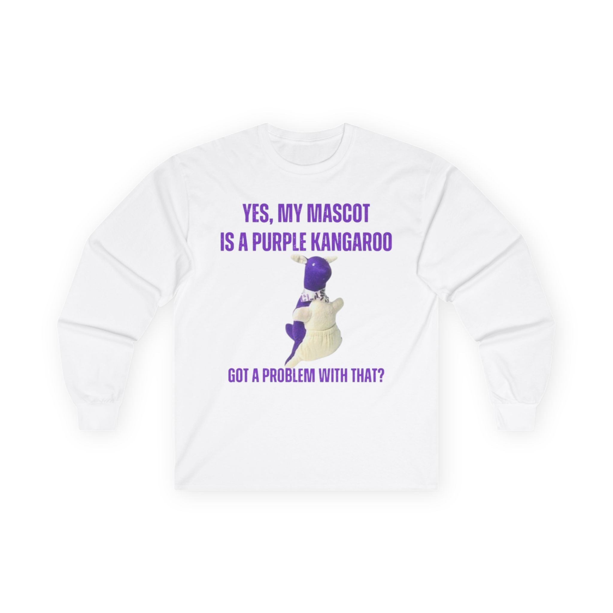 Purple Kangaroo Long Sleeve Tee | Funny Graduation Shirt, School Spirit Gift, Alumni Apparel, Unisex Casual Wear