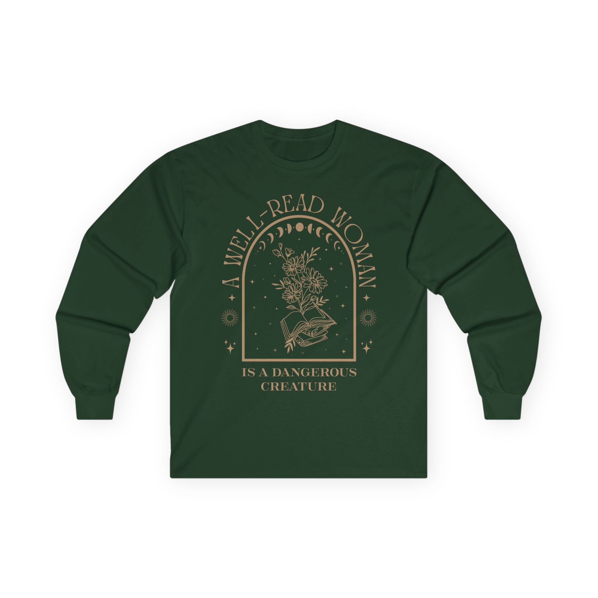 A Well-Read Woman Long Sleeve Tee | Literary Gift, Book Lover Apparel, Women's Empowerment Shirt, Cozy Reading Top, Feminist Fashion