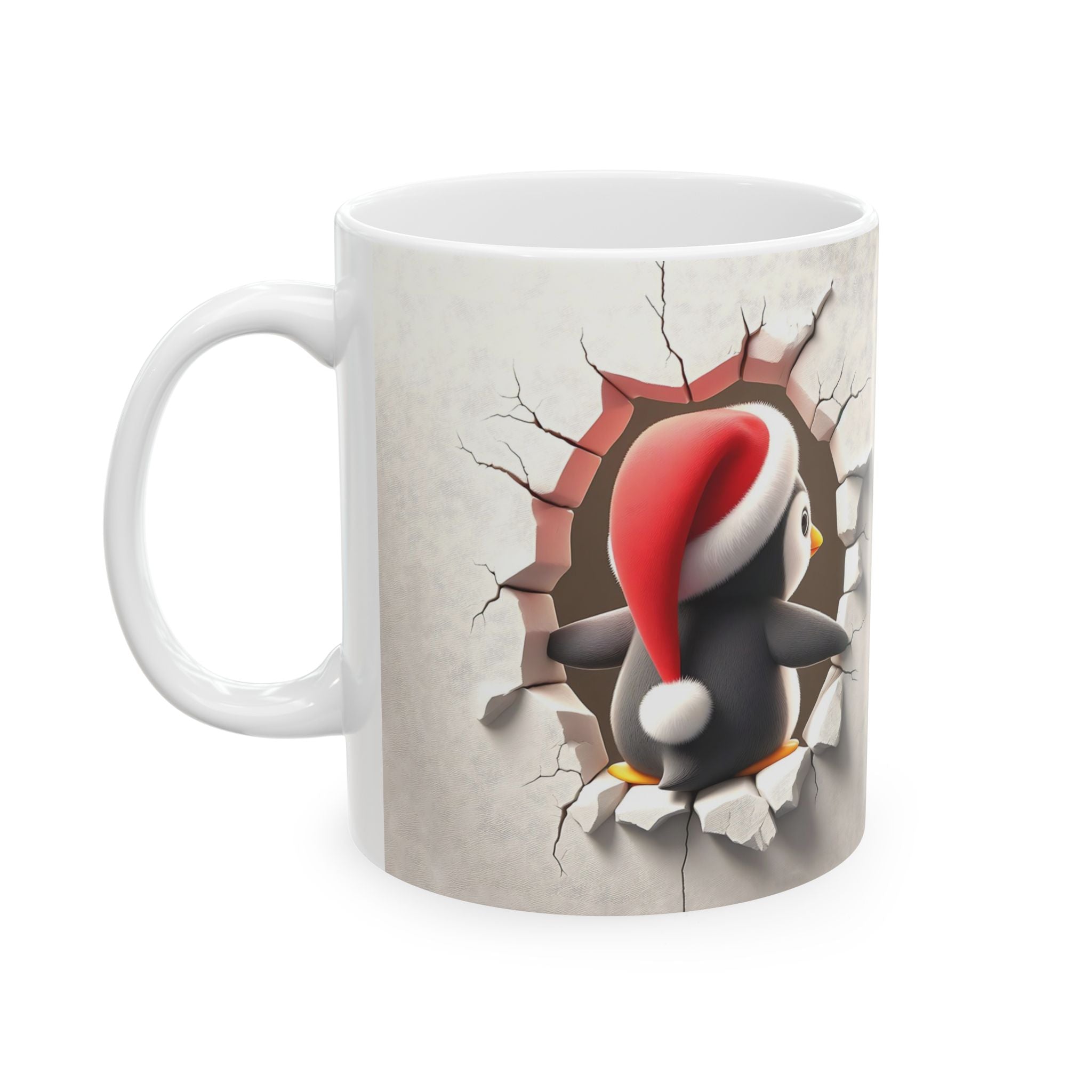 Funny Christmas Penguin Mug 3-D