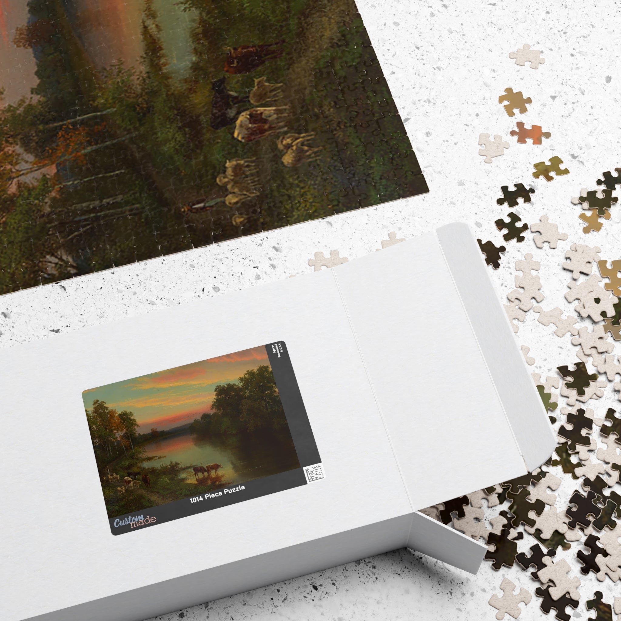 Jigsaw Puzzle - Sunset with Cows by John Frederick Kensett