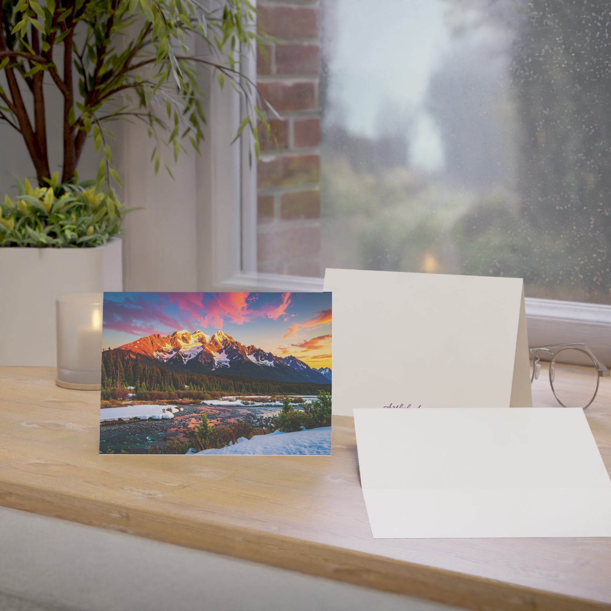 Alaskan Mountain Greeting Card | Blank Inside | Scenic Nature Card | Single or Multi-Pack (3.5x4.9 or 5x7)