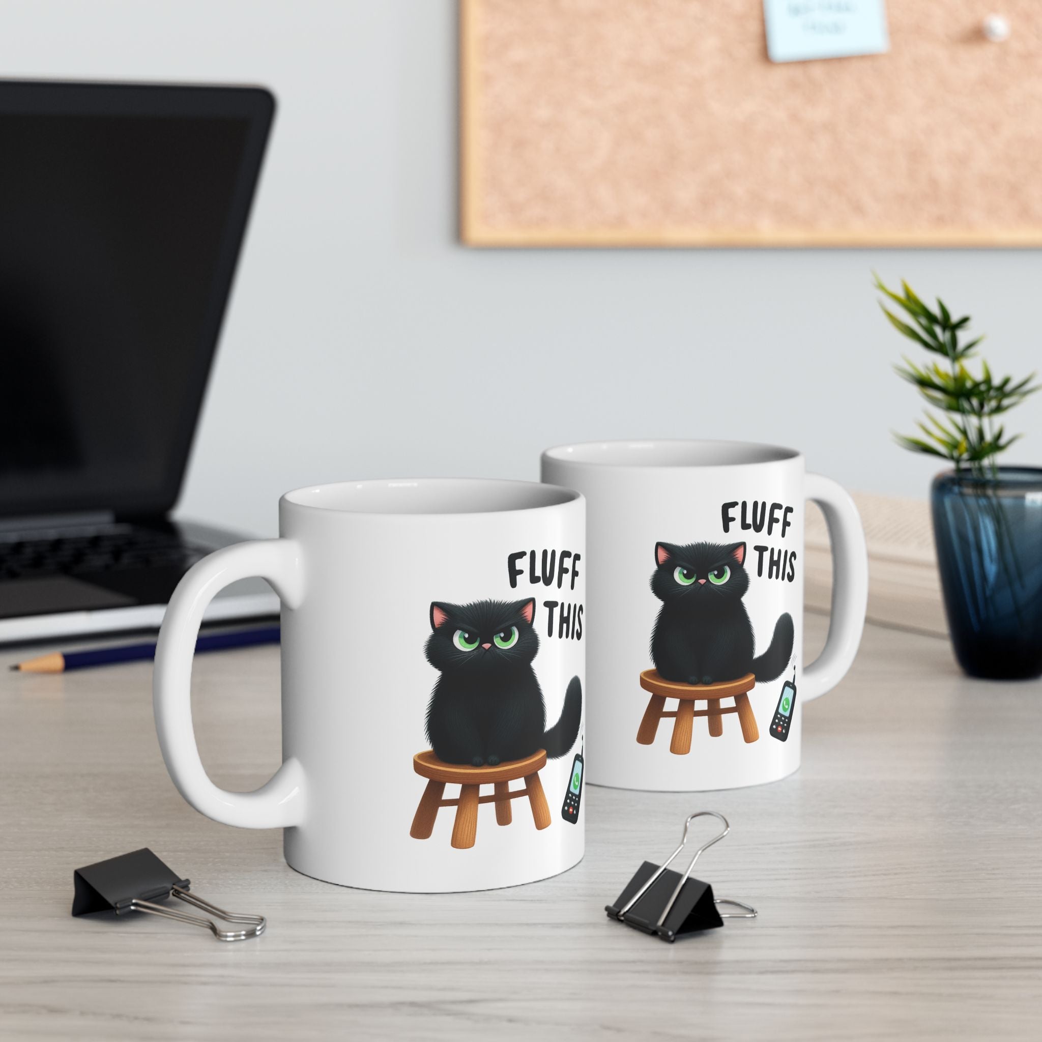 Funny Grumpy Cat Fluff This Coffee Mug