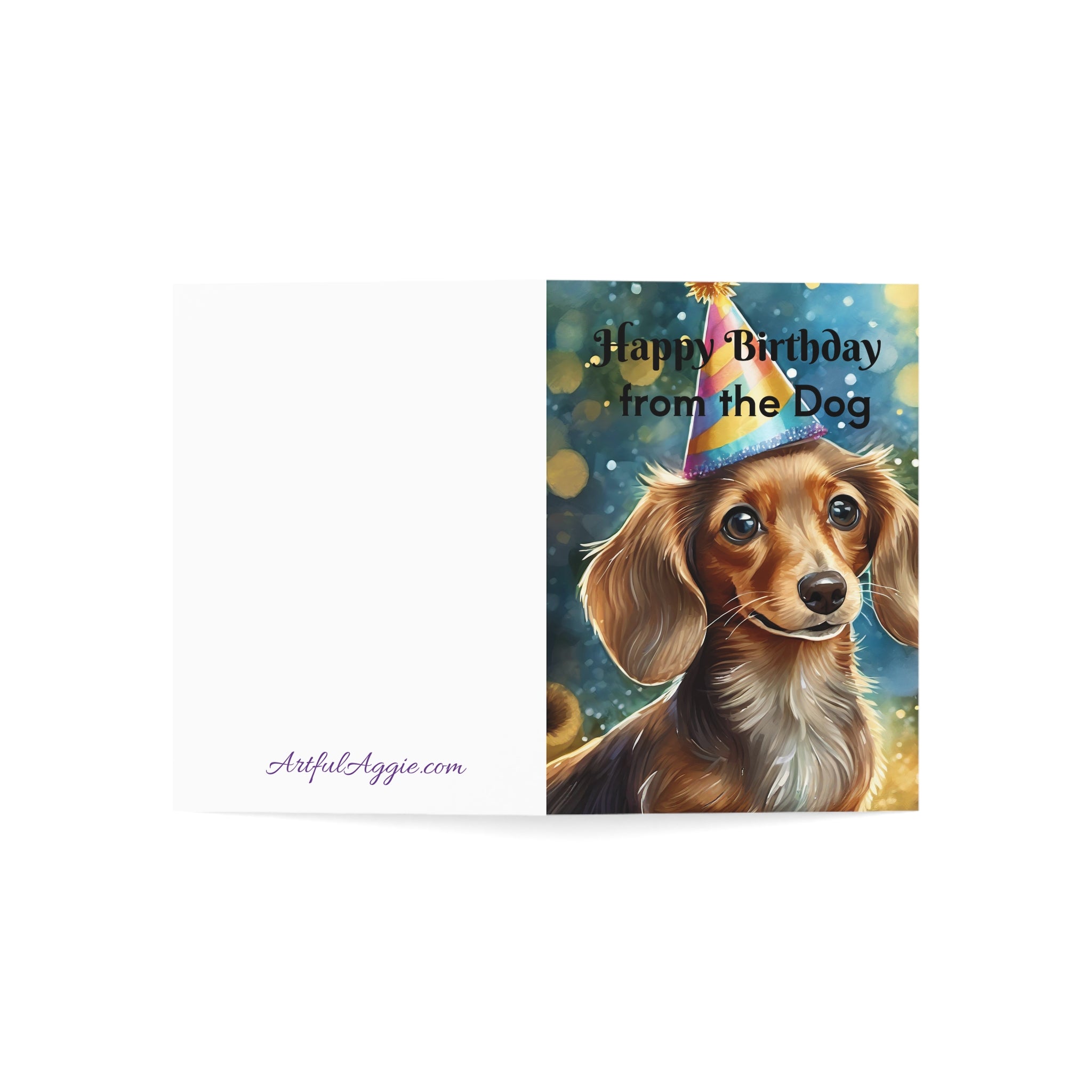 Greeting Cards - Happy Birthday From the Dog, Blond Dachsund