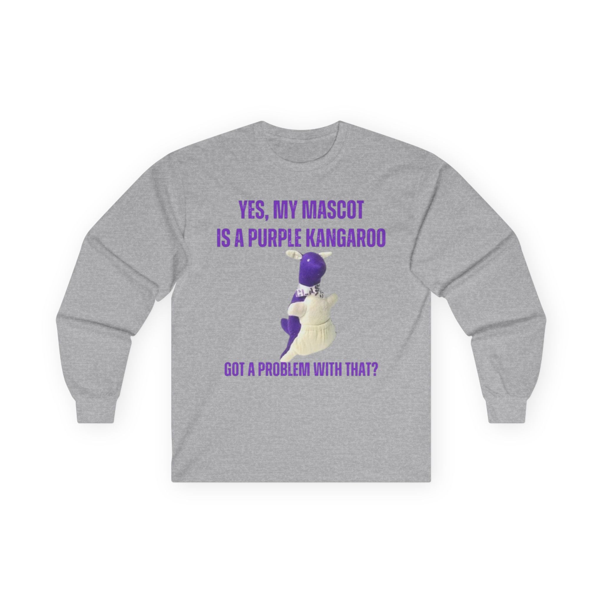 Purple Kangaroo Long Sleeve Tee | Funny Graduation Shirt, School Spirit Gift, Alumni Apparel, Unisex Casual Wear