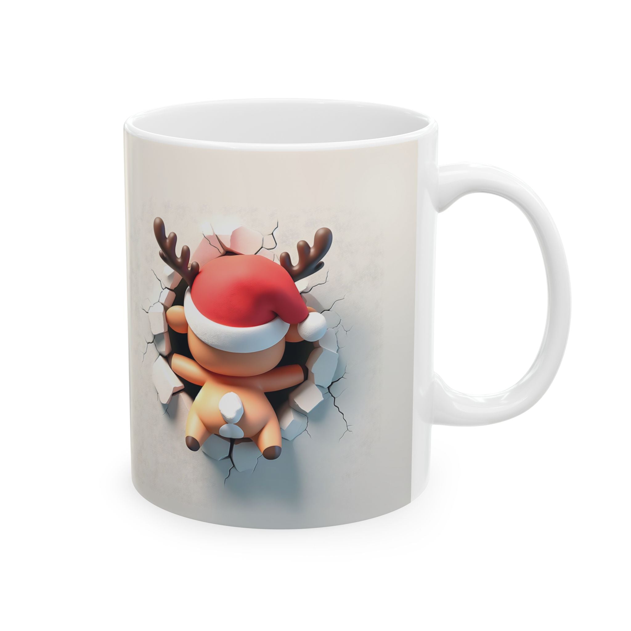 Funny Christmas Reindeer Mug 3-D