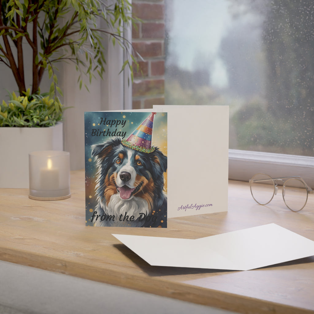 Greeting Cards - Happy Birthday From the Dog, Australian Shepherd