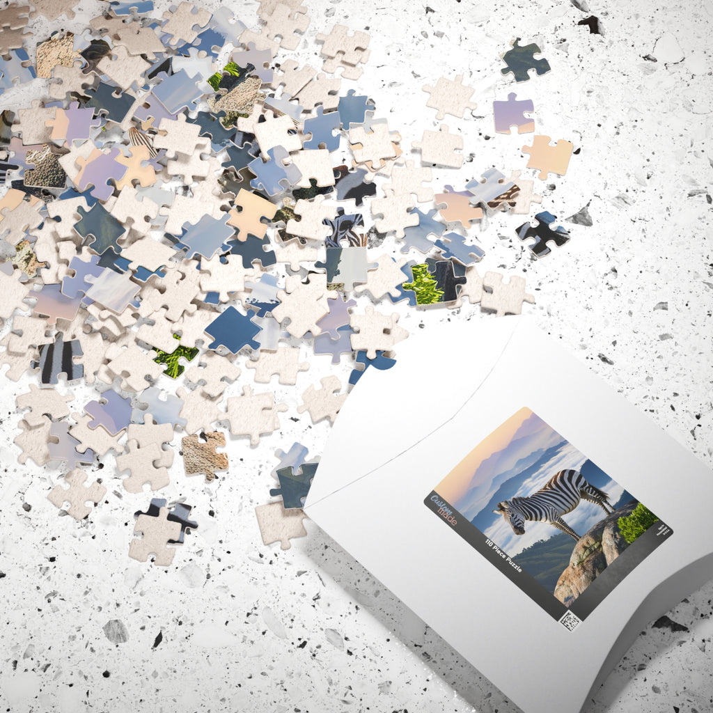 Jigsaw Puzzle - Zebra on the Lam Mountaintop Scene