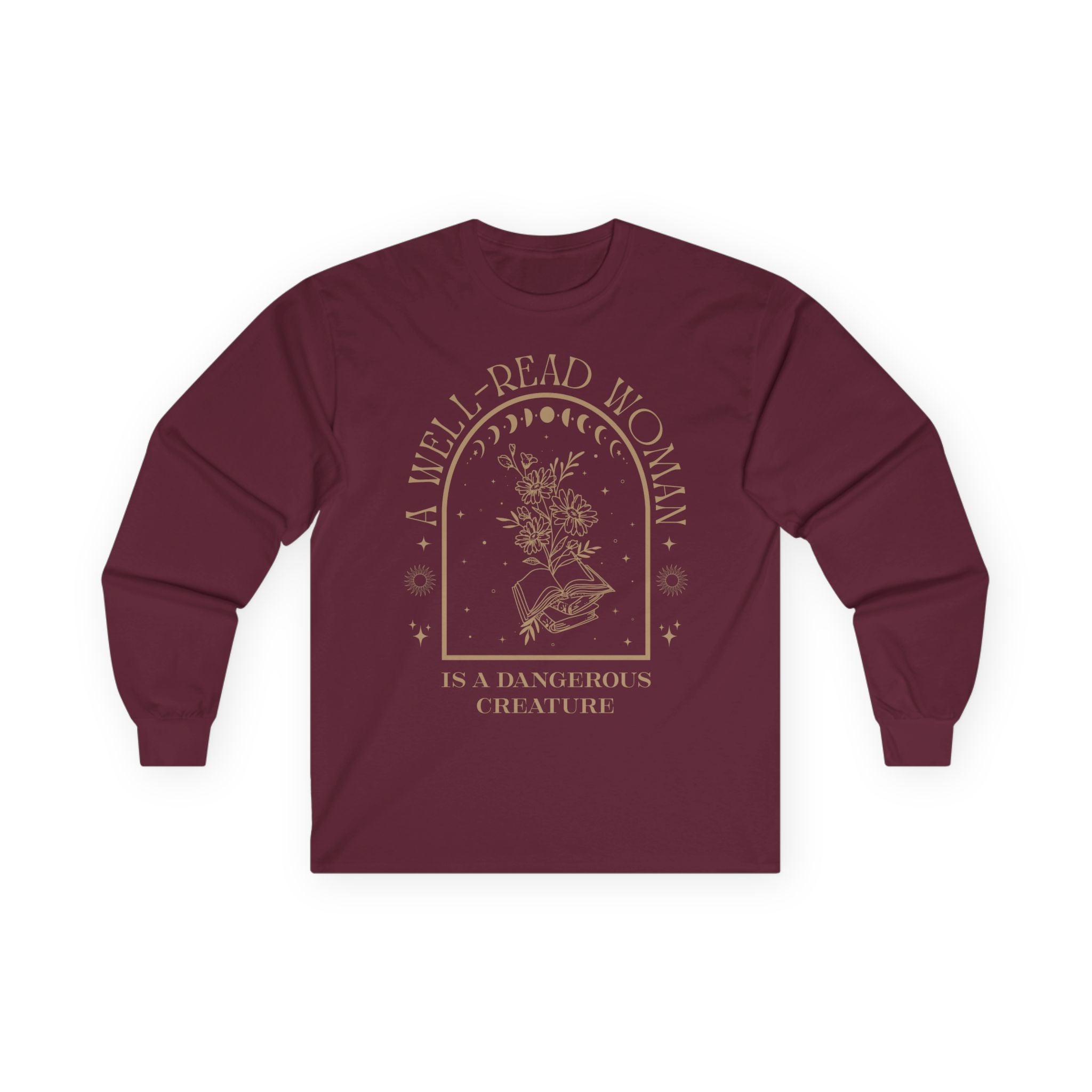A Well-Read Woman Long Sleeve Tee | Literary Gift, Book Lover Apparel, Women's Empowerment Shirt, Cozy Reading Top, Feminist Fashion
