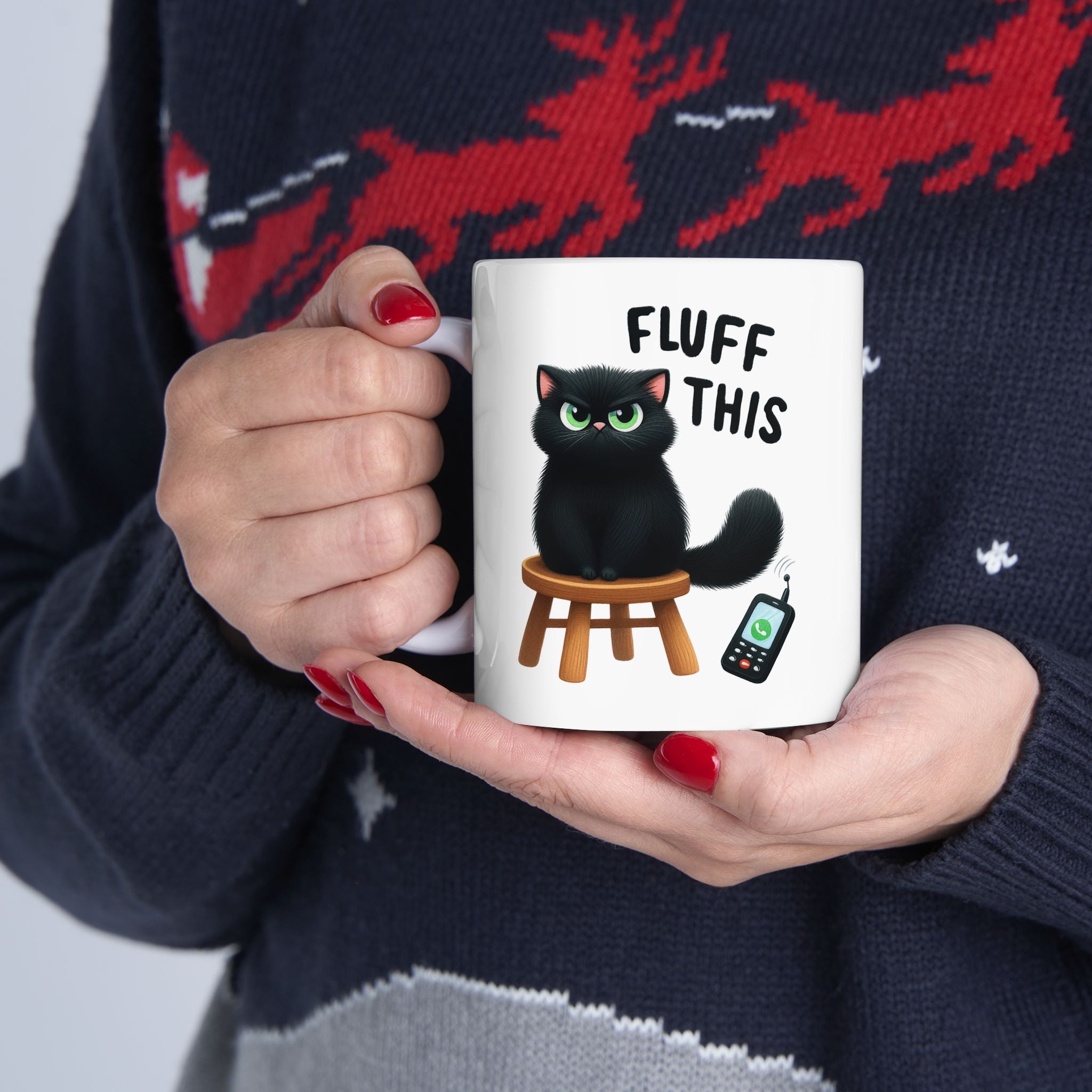 Funny Grumpy Cat Fluff This Coffee Mug