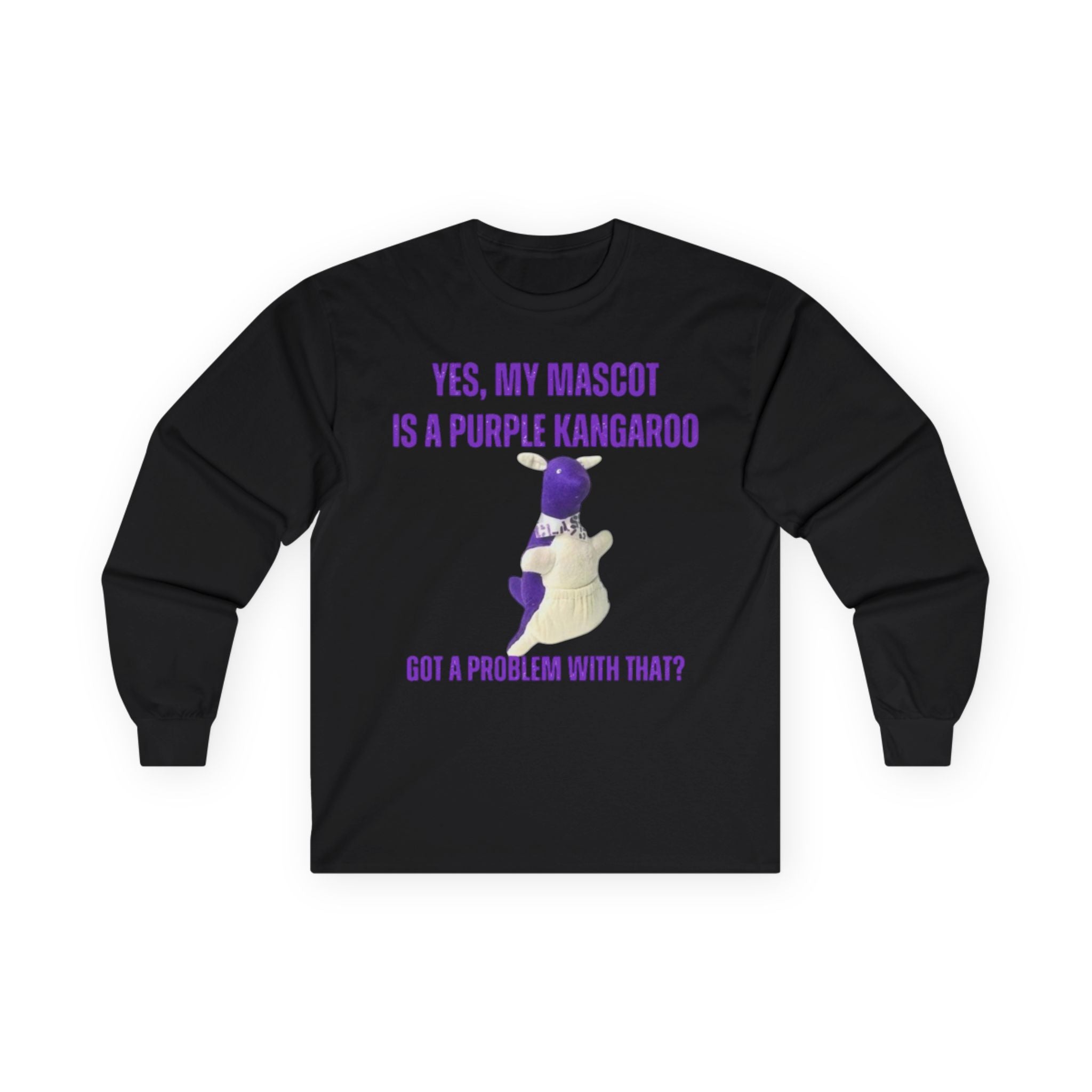 Purple Kangaroo Long Sleeve Tee | Funny Graduation Shirt, School Spirit Gift, Alumni Apparel, Unisex Casual Wear